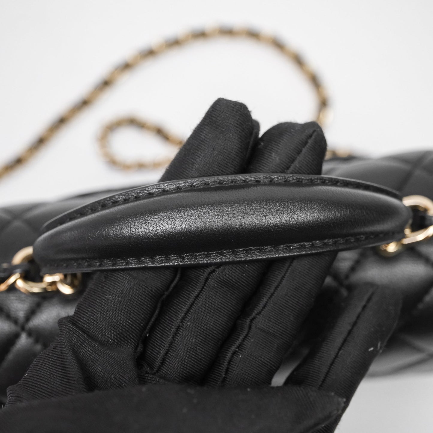 Chanel Top Handle Mini Rectangular Flap Black Lambskin Gold Hardware