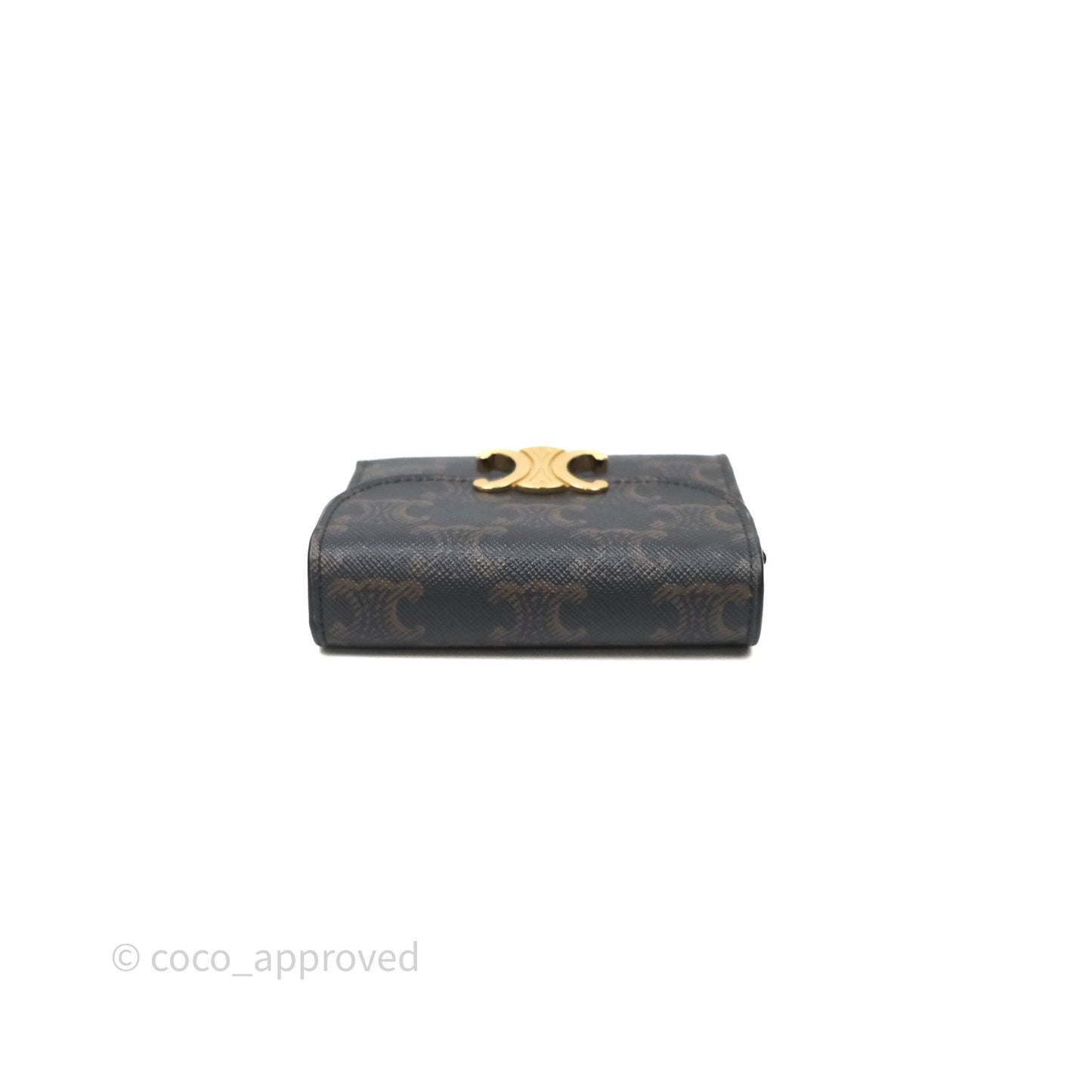 Celine Wallet In Triomphe Canvas Tan