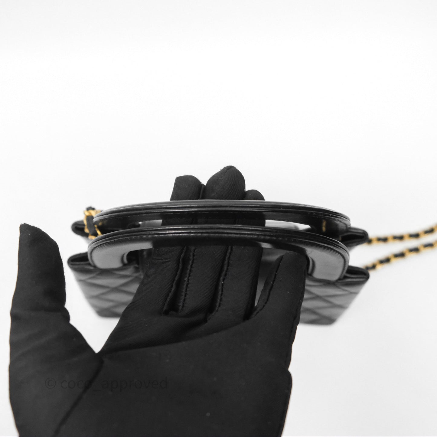 Chanel Kelly Bag Quilted Black Shiny Crumpled Calfskin Aged Gold Hardware
