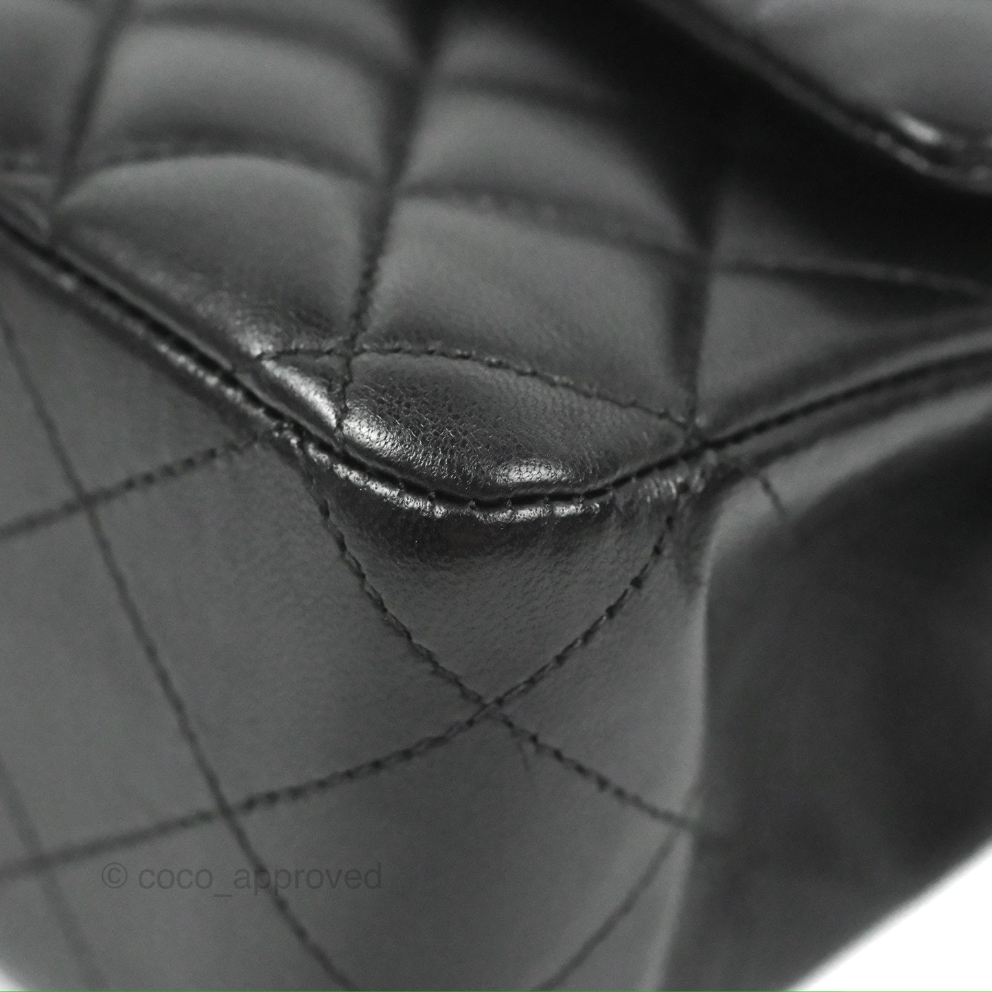 Chanel Classic M/L Medium Flap Quilted Black Lambskin Gold Hardware