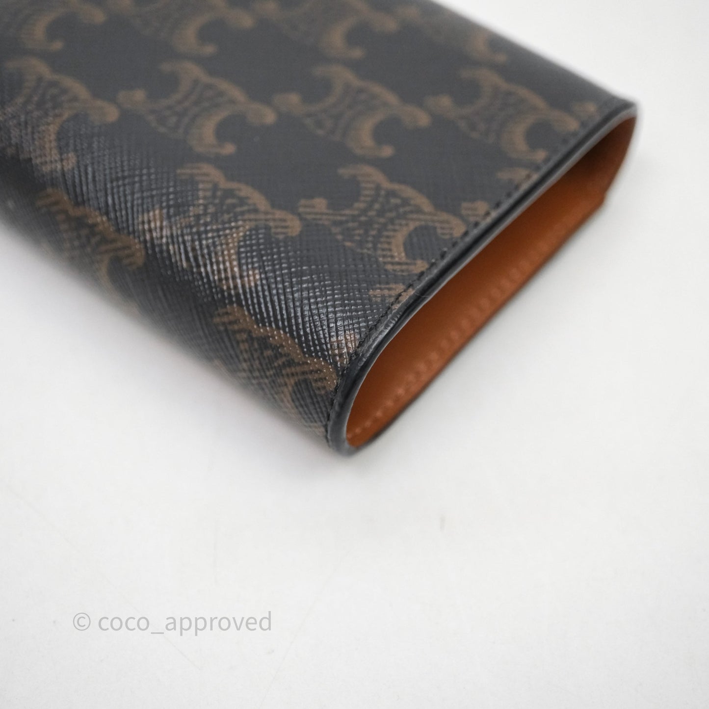 Celine Wallet In Triomphe Canvas Tan
