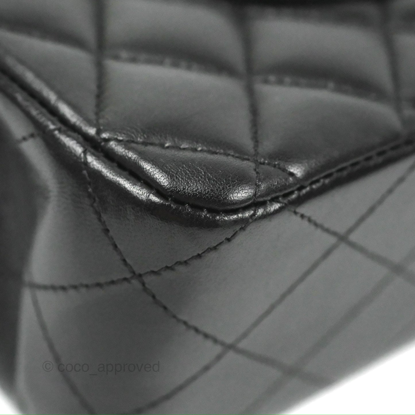 Chanel Classic M/L Medium Flap Quilted Black Lambskin Gold Hardware