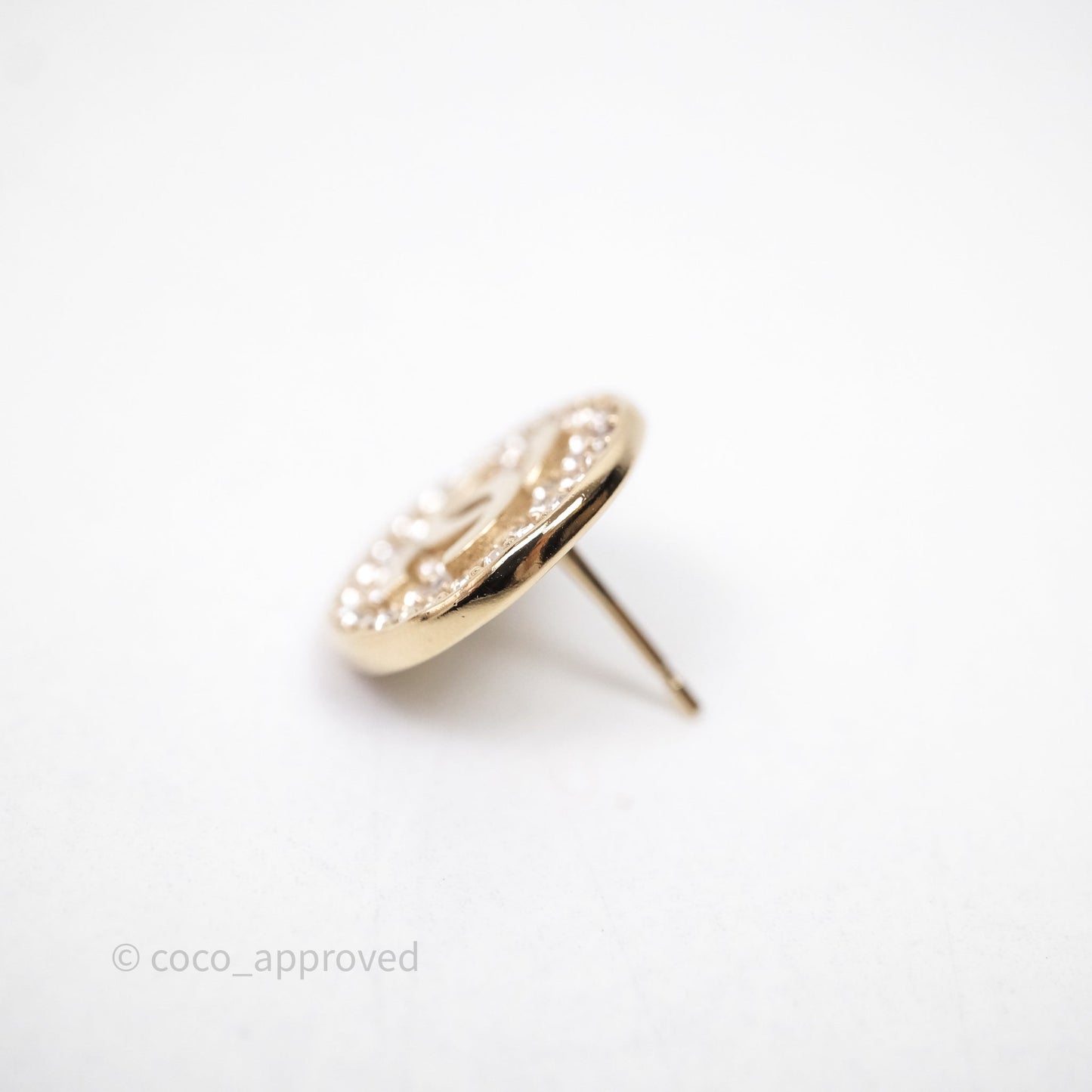 Chanel CC Crystals Round Earrings 21K