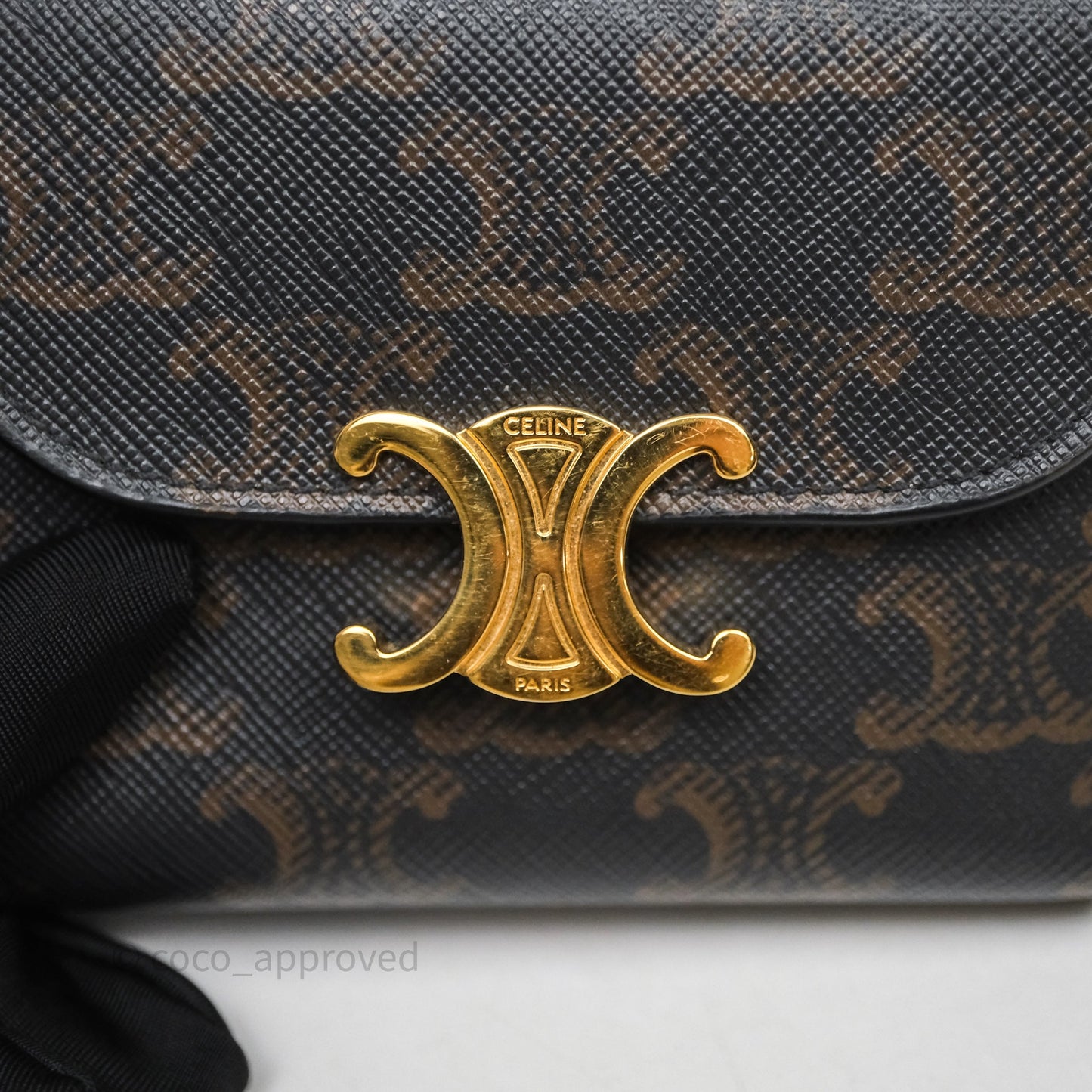 Celine Wallet In Triomphe Canvas Tan