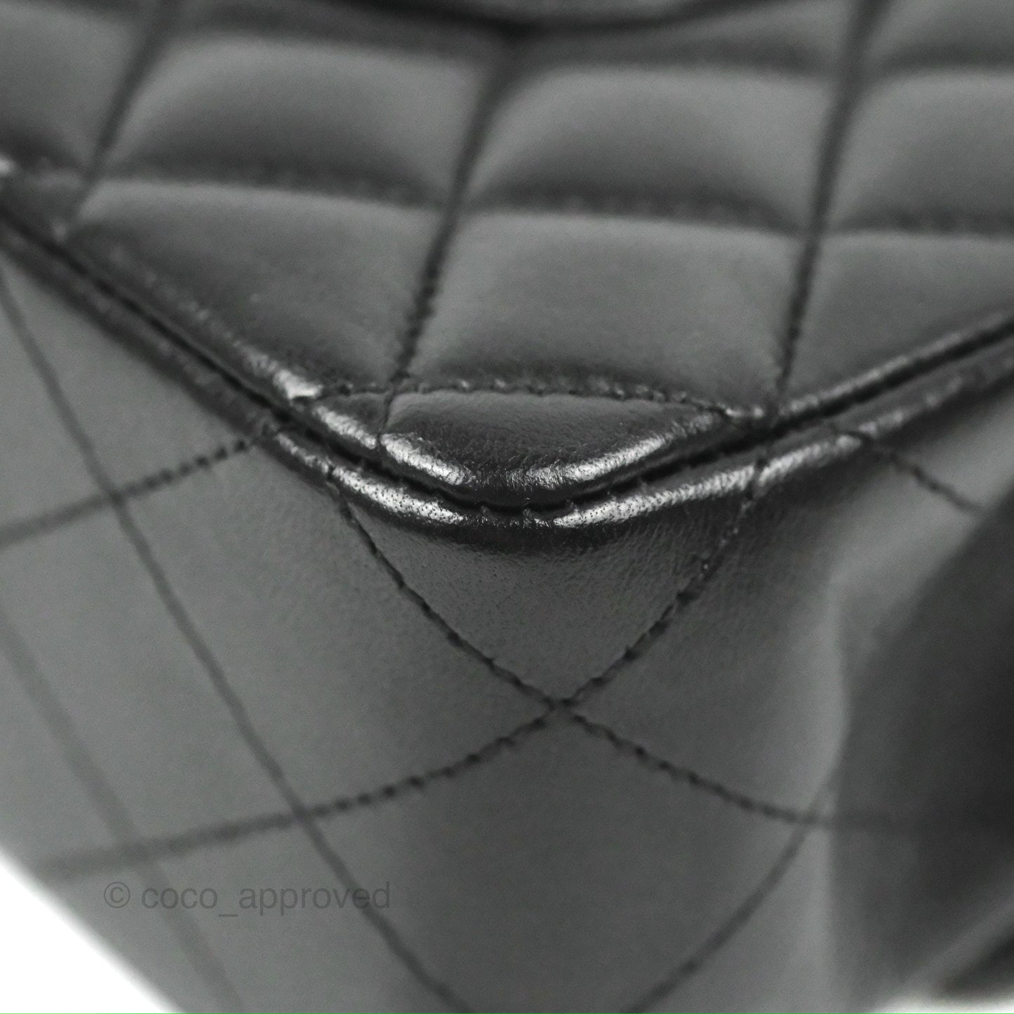 Chanel Classic M/L Medium Flap Quilted Black Lambskin Gold Hardware