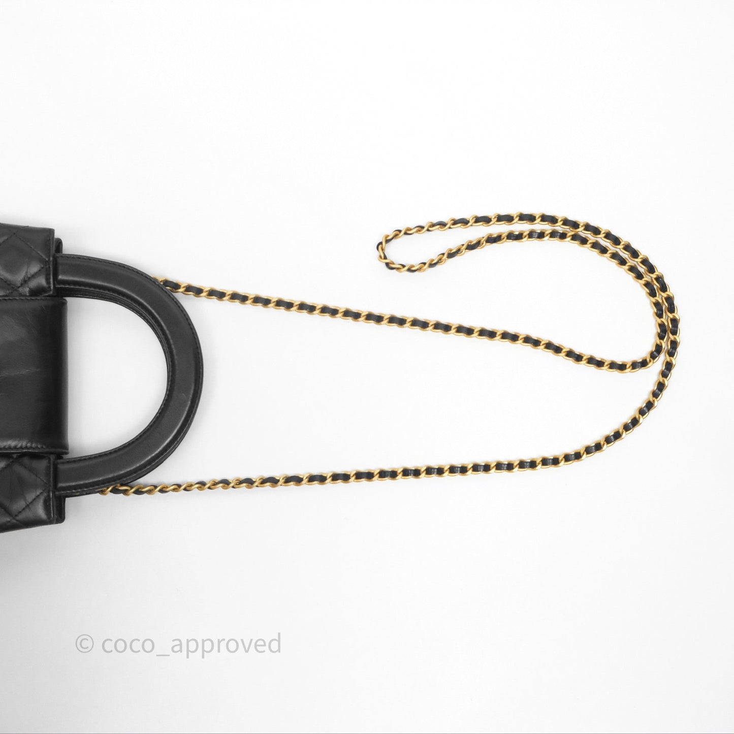 Chanel Kelly Bag Quilted Black Shiny Crumpled Calfskin Aged Gold Hardware