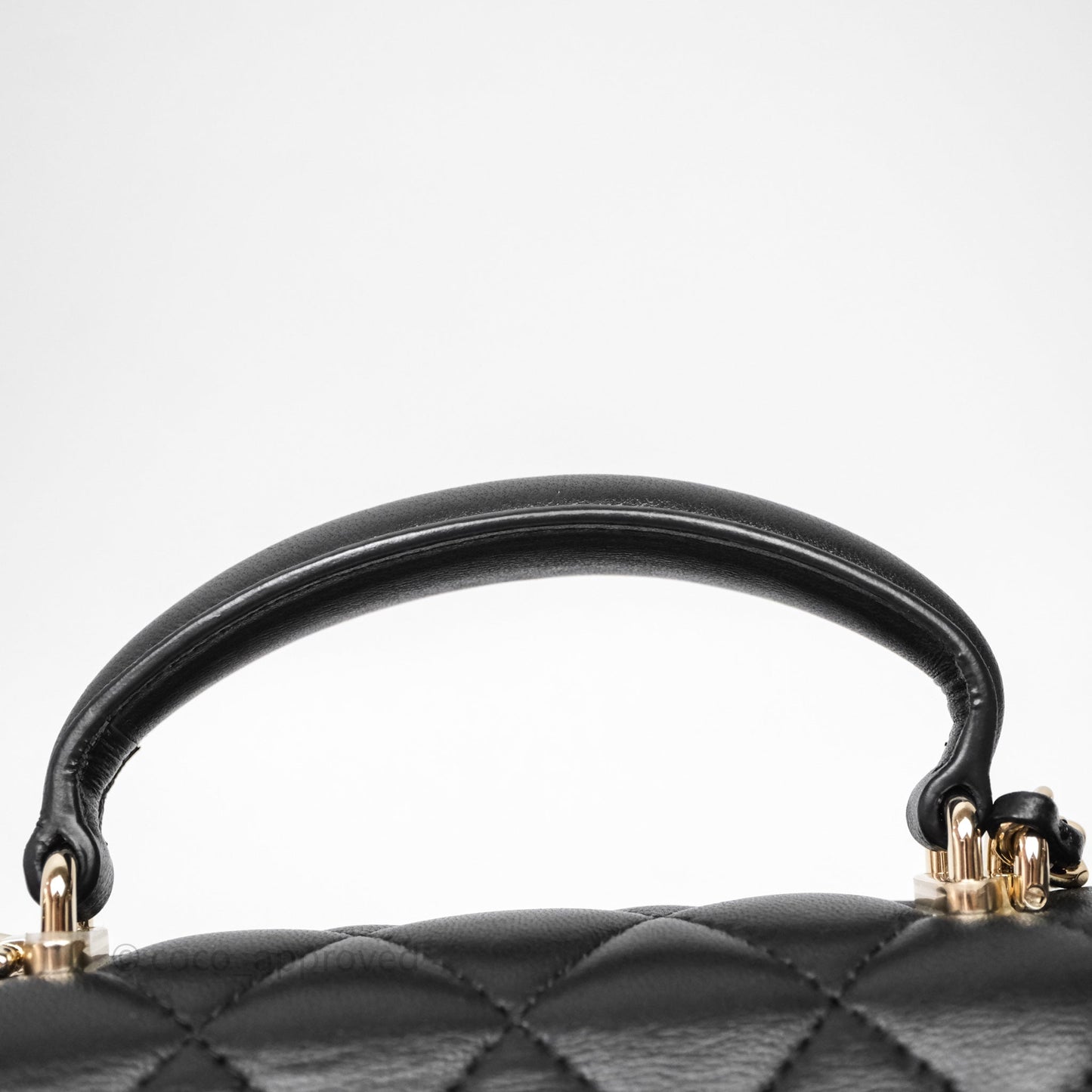 Chanel Top Handle Mini Rectangular Flap Black Lambskin Gold Hardware