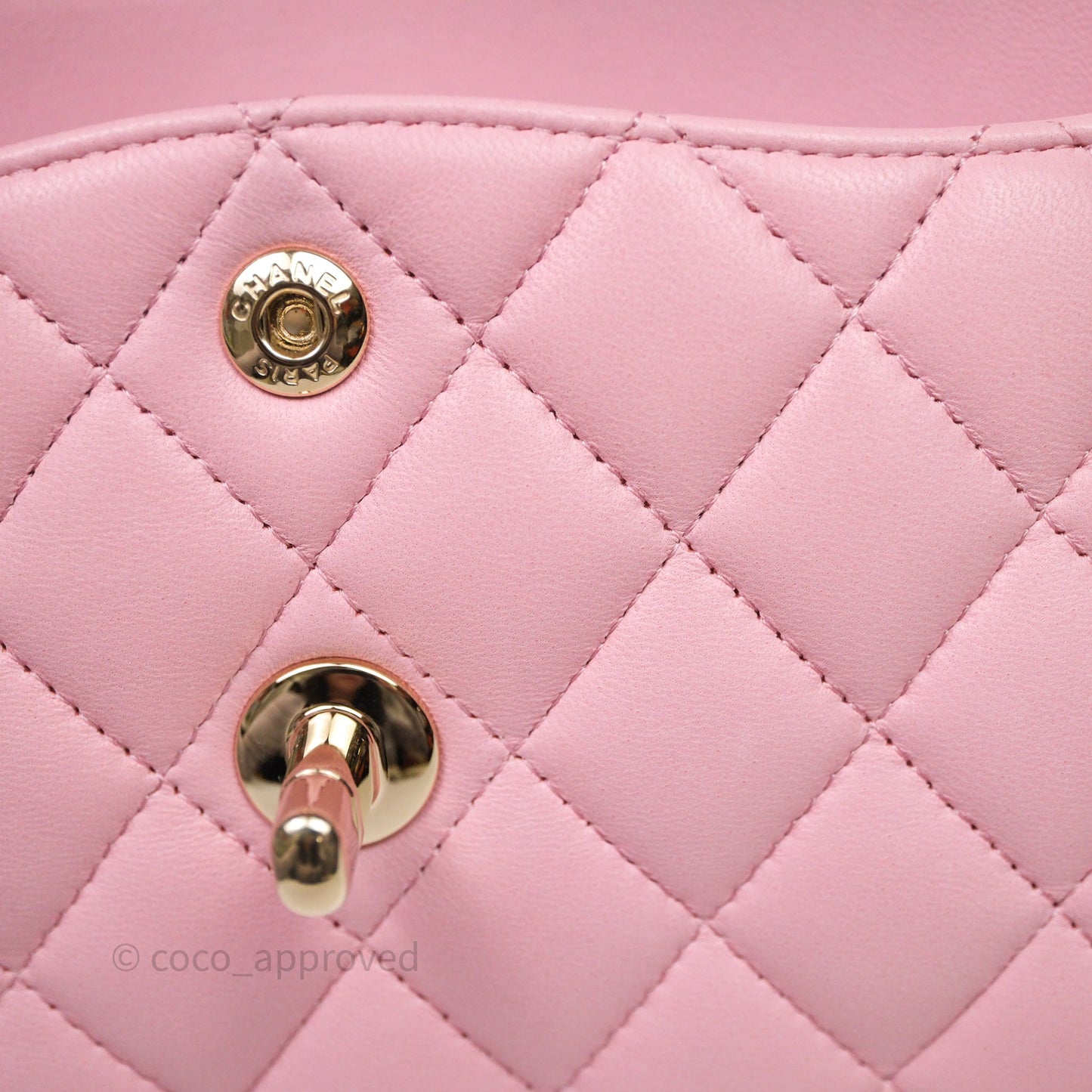 Chanel Small Classic Quilted Flap Pink Lambskin Gold Hardware