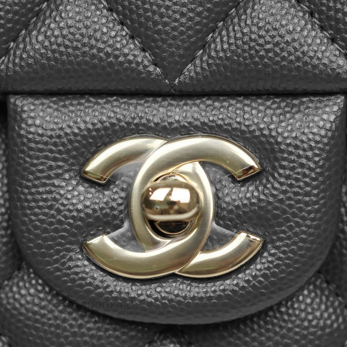 Chanel Classic M/L Medium Flap Quilted Dark Grey Caviar Gold Hardware