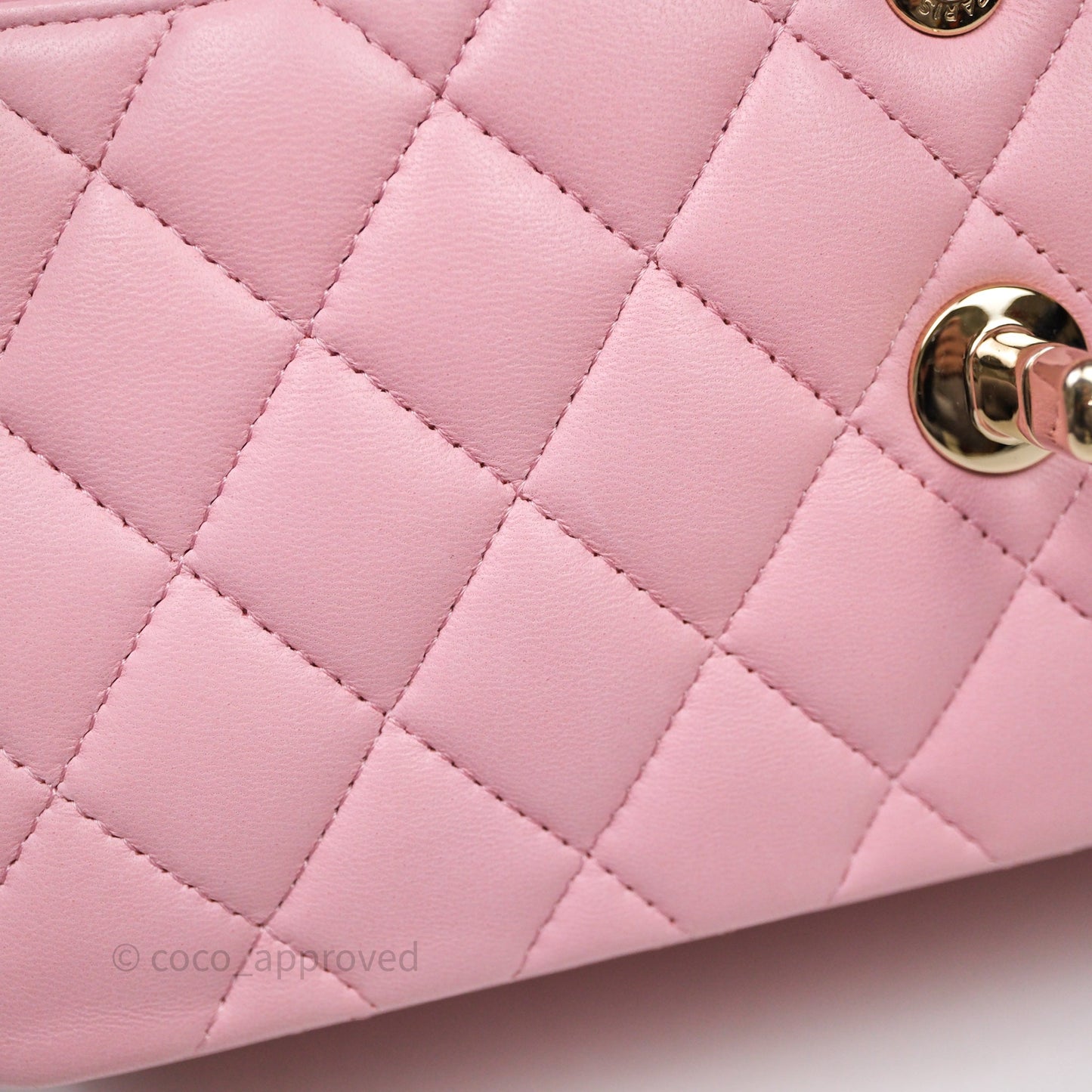 Chanel Small Classic Quilted Flap Pink Lambskin Gold Hardware