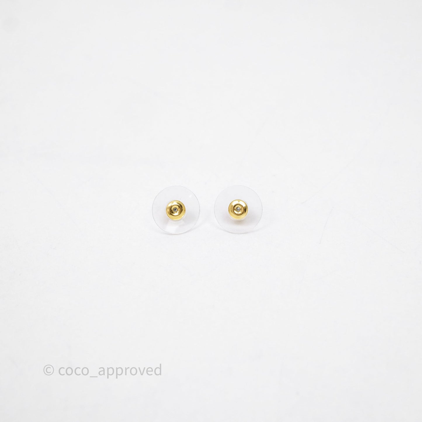 Chanel CC Round Earrings Gold Tone 21S
