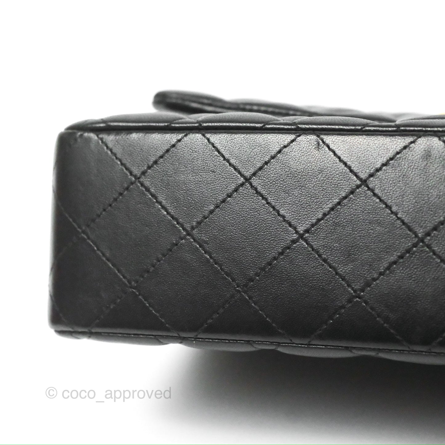 Chanel Classic M/L Medium Flap Quilted Black Lambskin Gold Hardware