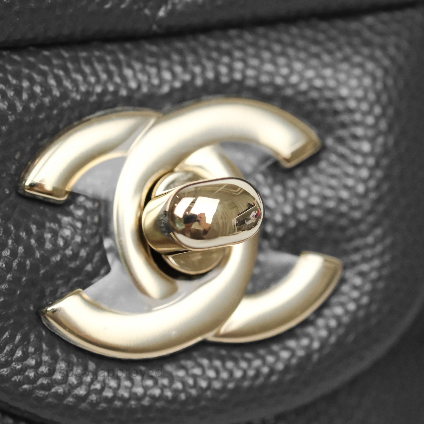 Chanel Classic M/L Medium Flap Quilted Dark Grey Caviar Gold Hardware