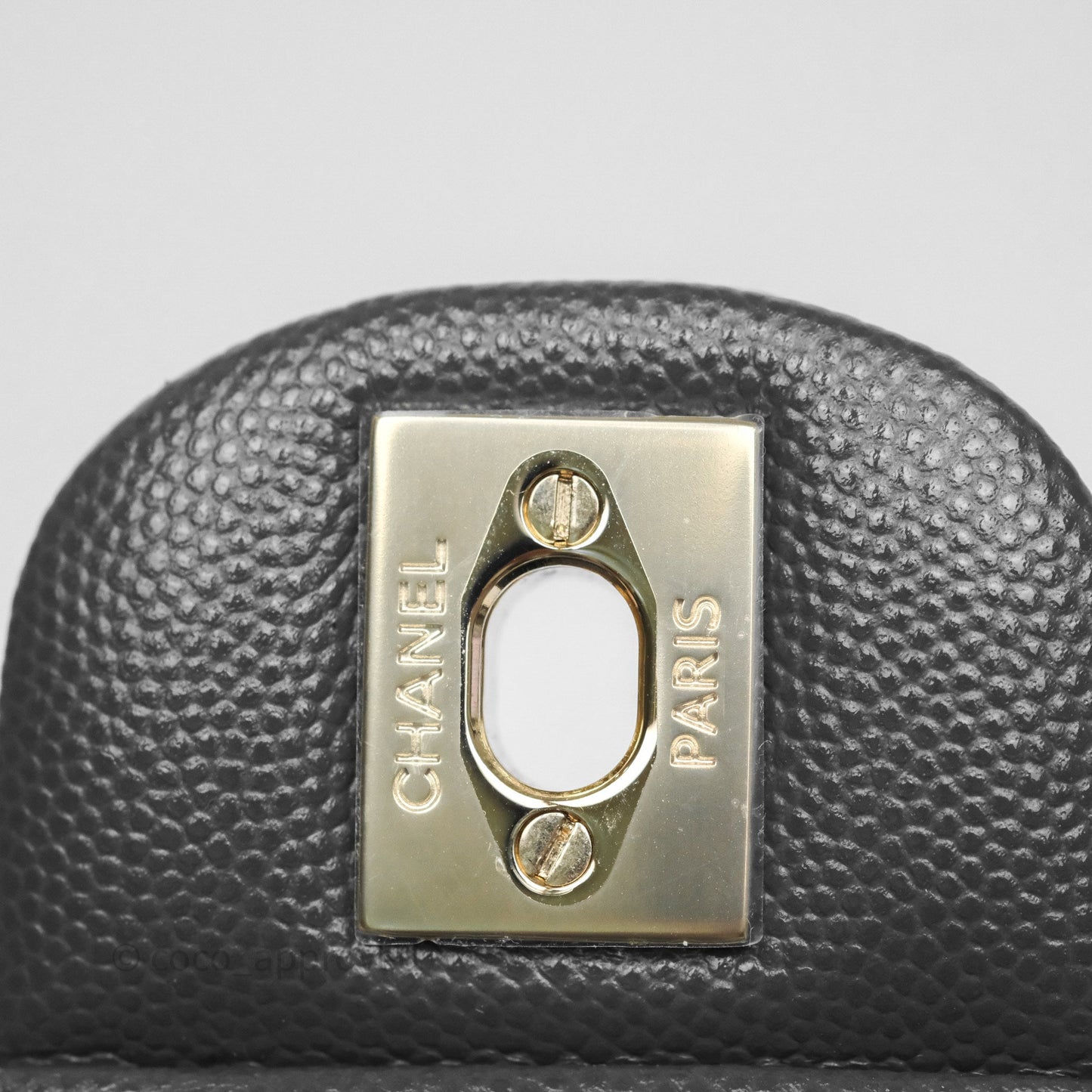 Chanel Classic M/L Medium Flap Quilted Dark Grey Caviar Gold Hardware