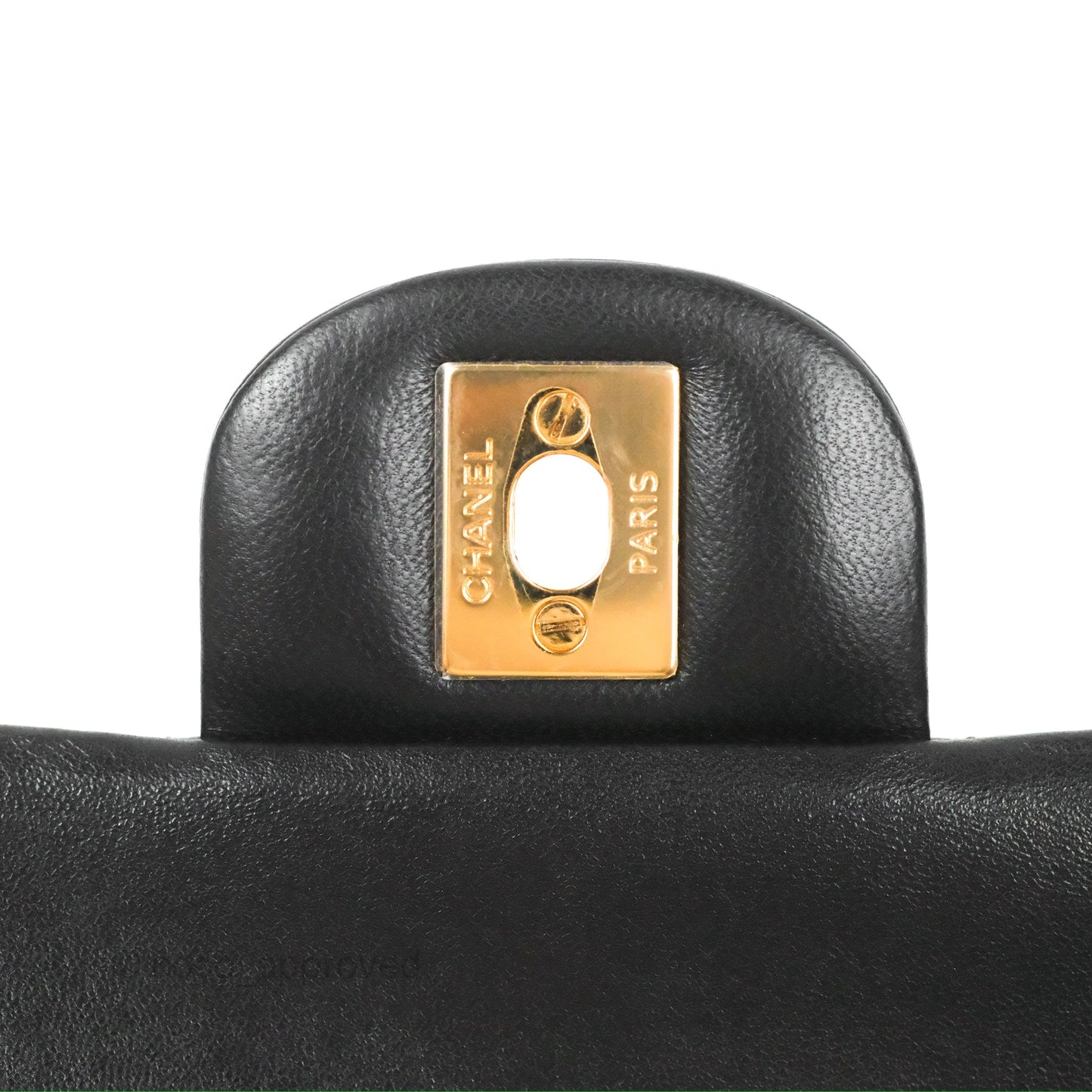 Chanel Classic M/L Medium Flap Quilted Black Lambskin Gold Hardware