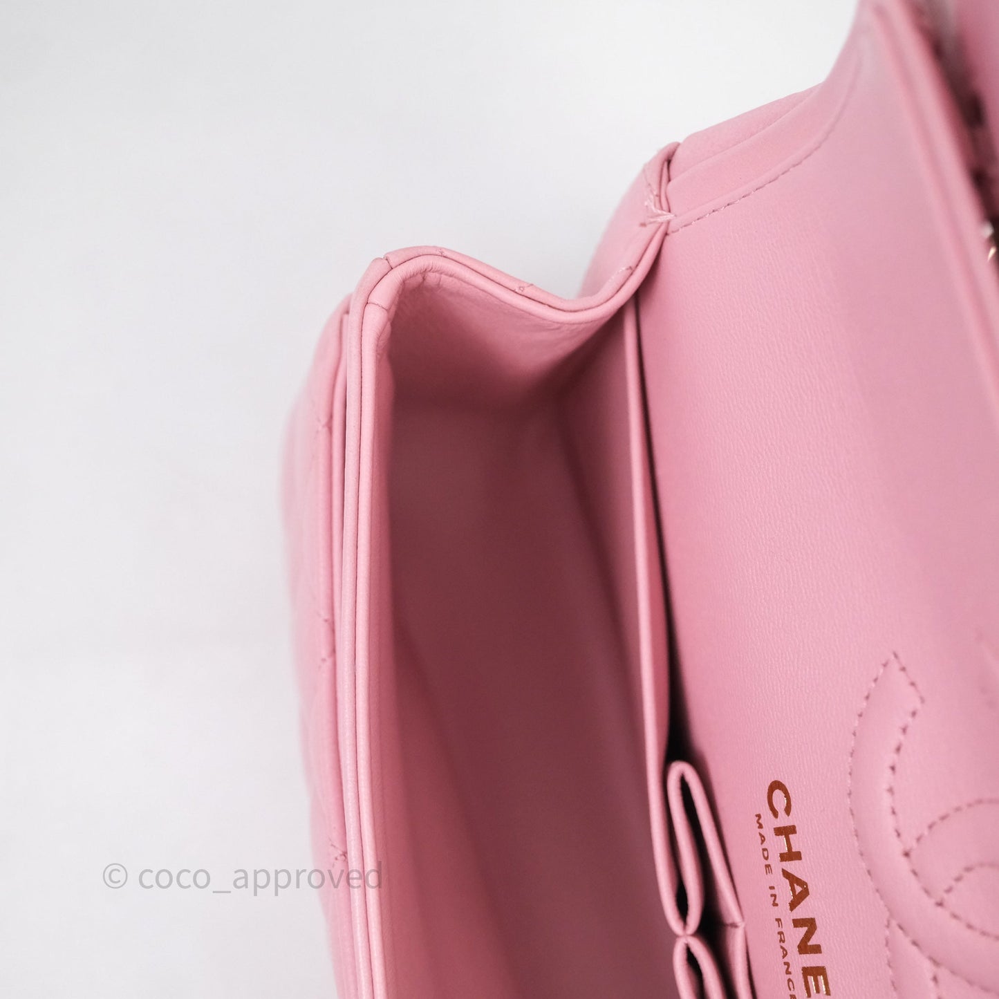 Chanel Small Classic Quilted Flap Pink Lambskin Gold Hardware