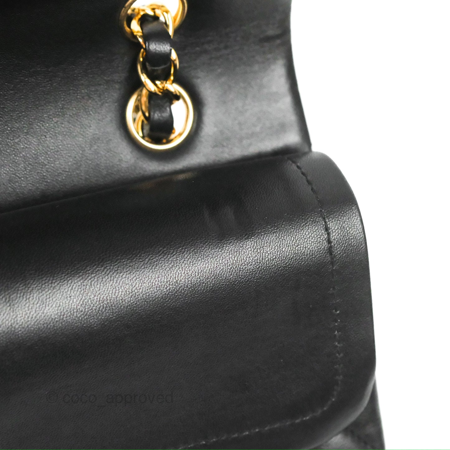 Chanel Classic M/L Medium Flap Quilted Black Lambskin Gold Hardware