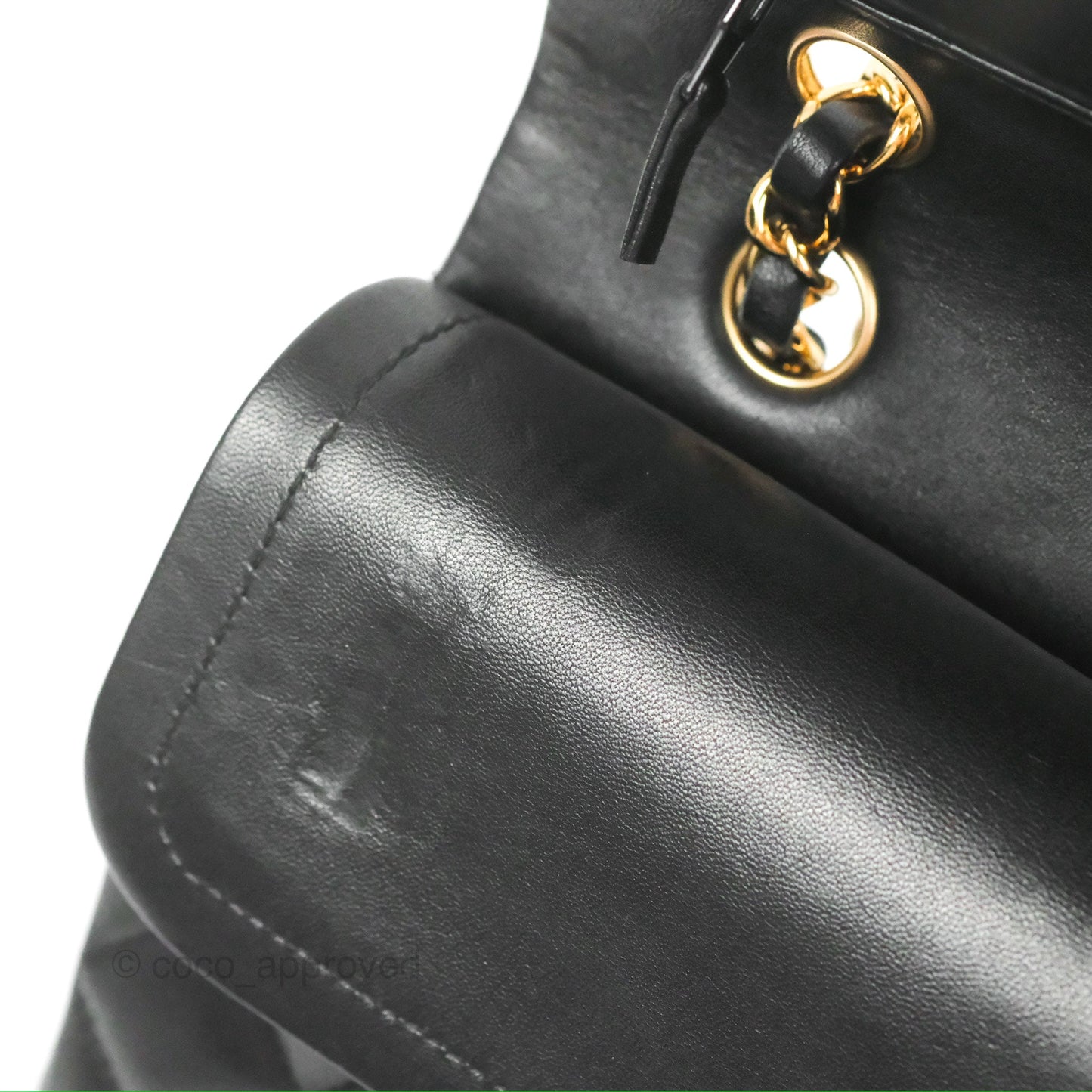 Chanel Classic M/L Medium Flap Quilted Black Lambskin Gold Hardware