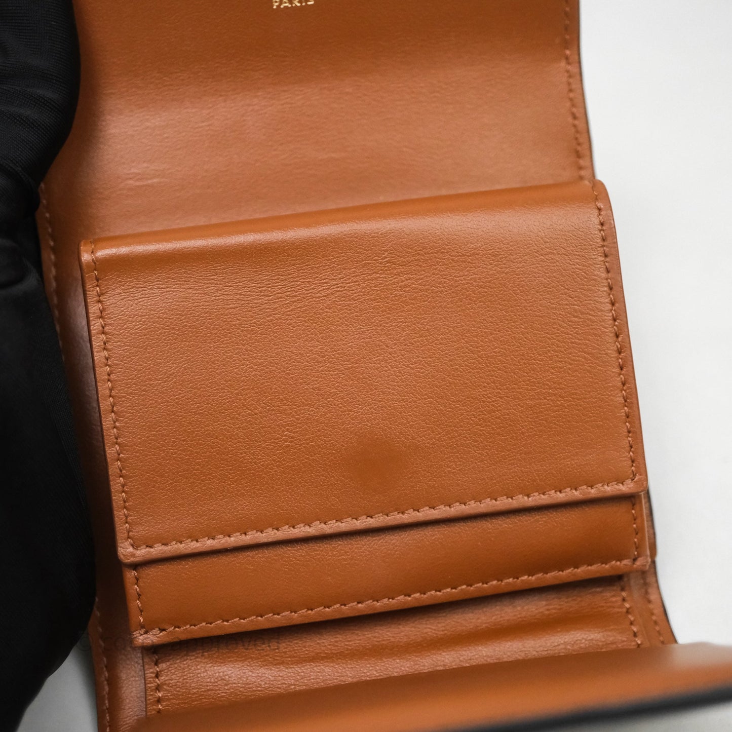 Celine Wallet In Triomphe Canvas Tan