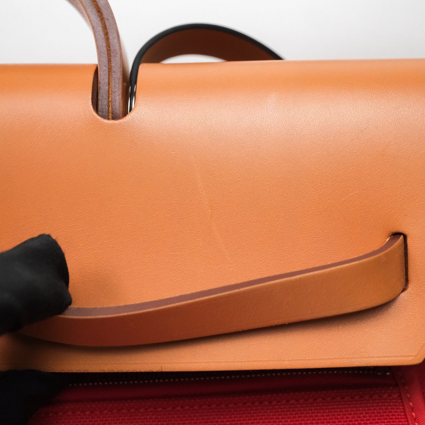 Hermès Herbag Zip 39 Red/Natural Canvas Palladium Hardware