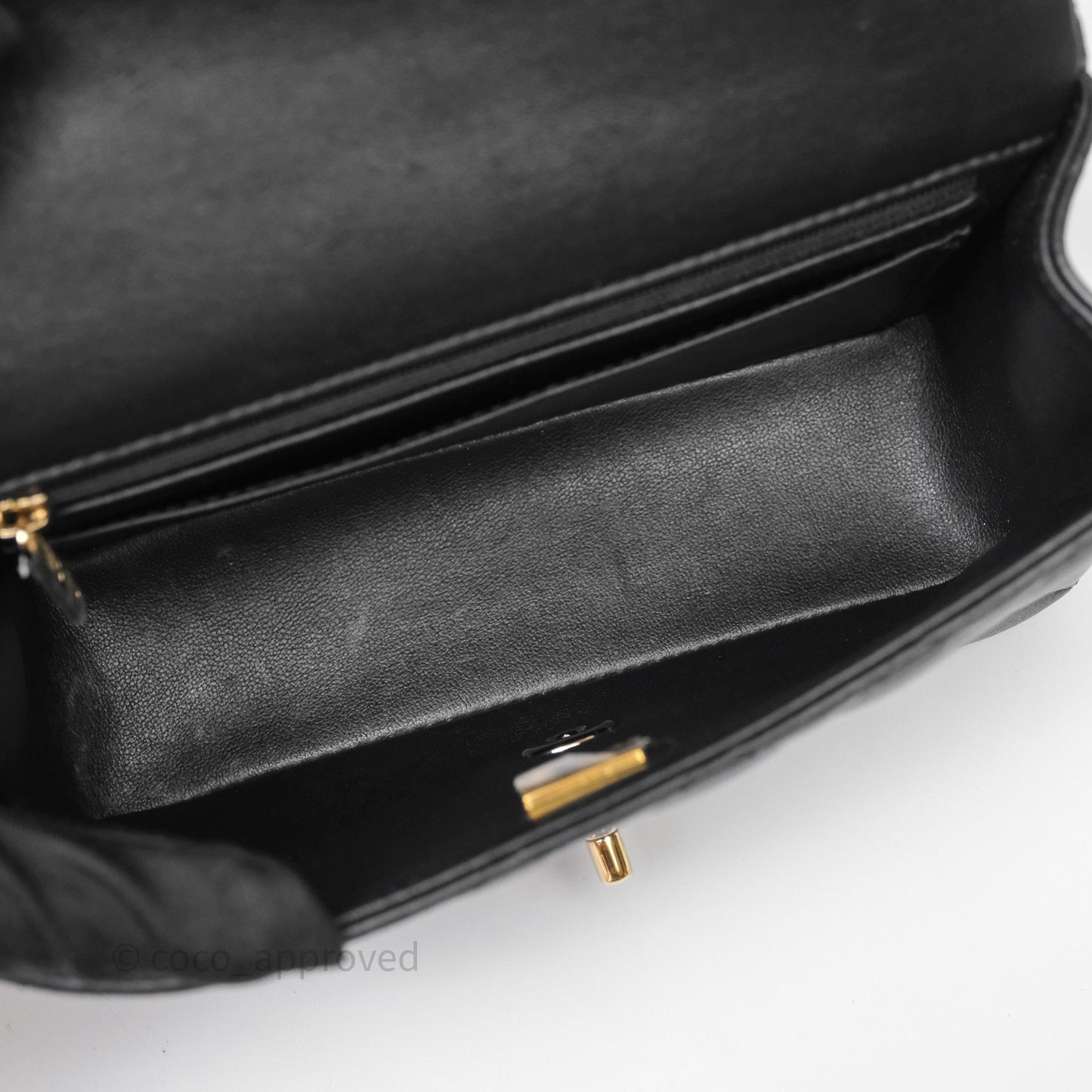 Chanel Top Handle Mini Rectangular Flap Black Lambskin Gold Hardware