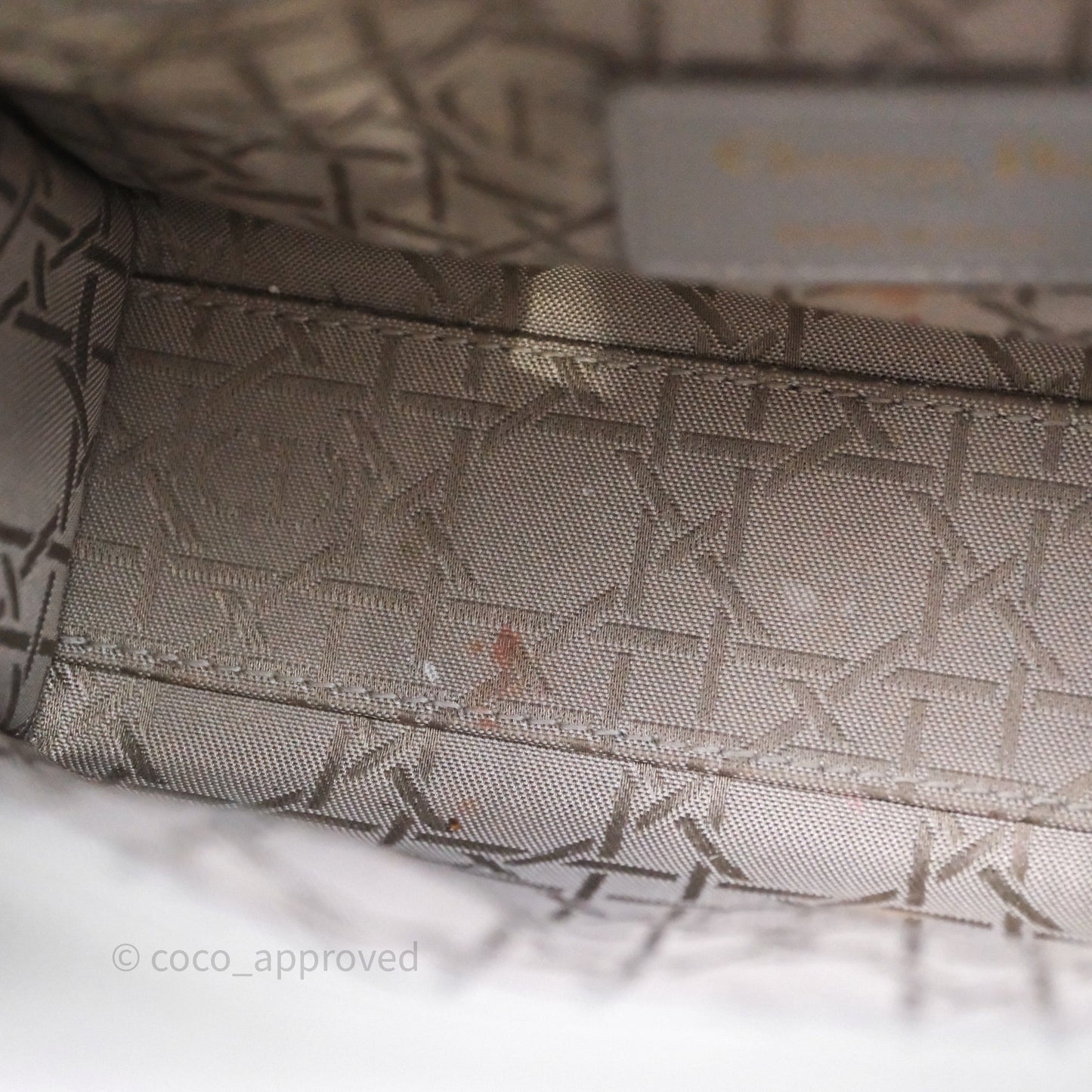Christian Dior Mini Lady Dior Iridescent Grey Lambskin Cannage Gold Hardware