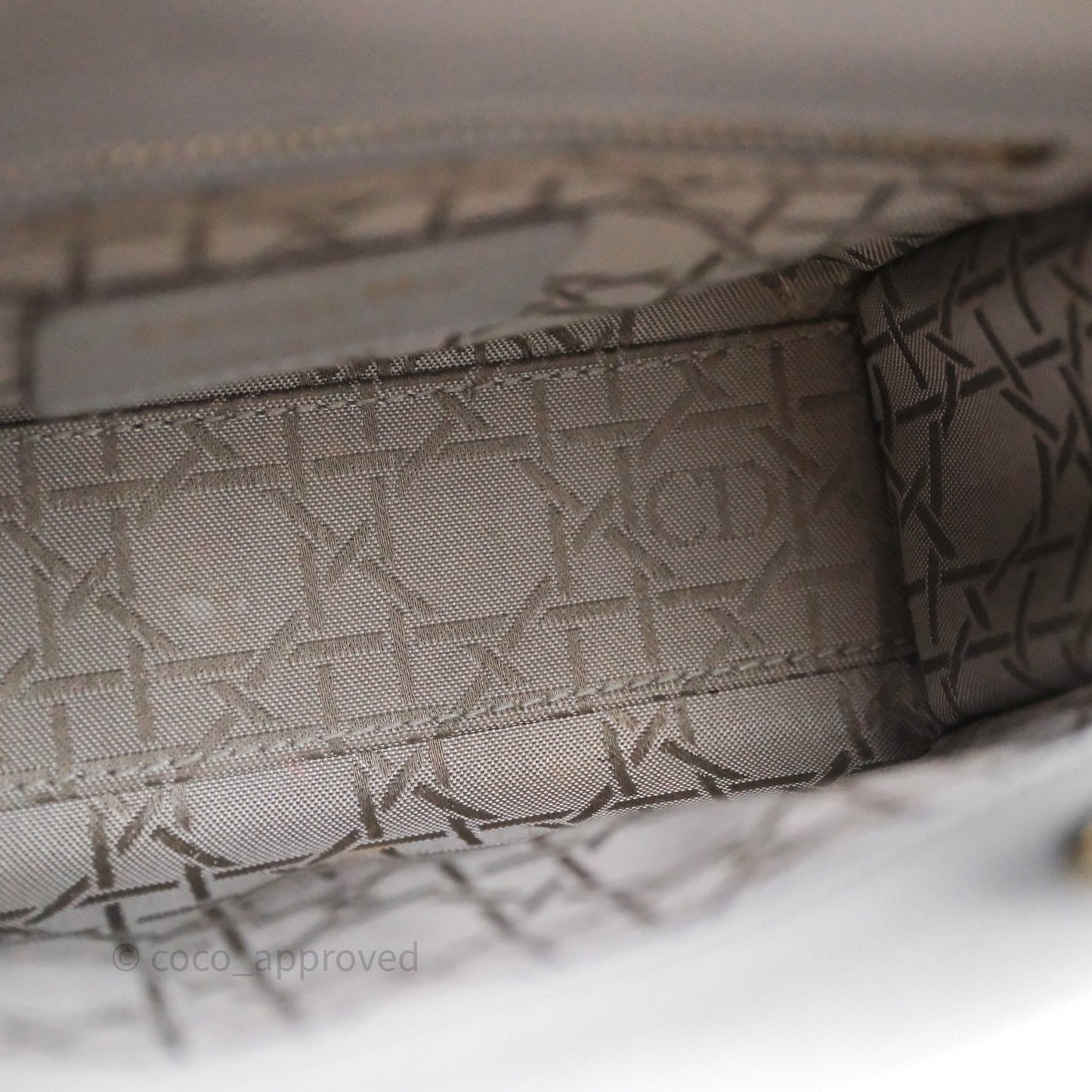 Christian Dior Mini Lady Dior Iridescent Grey Lambskin Cannage Gold Hardware