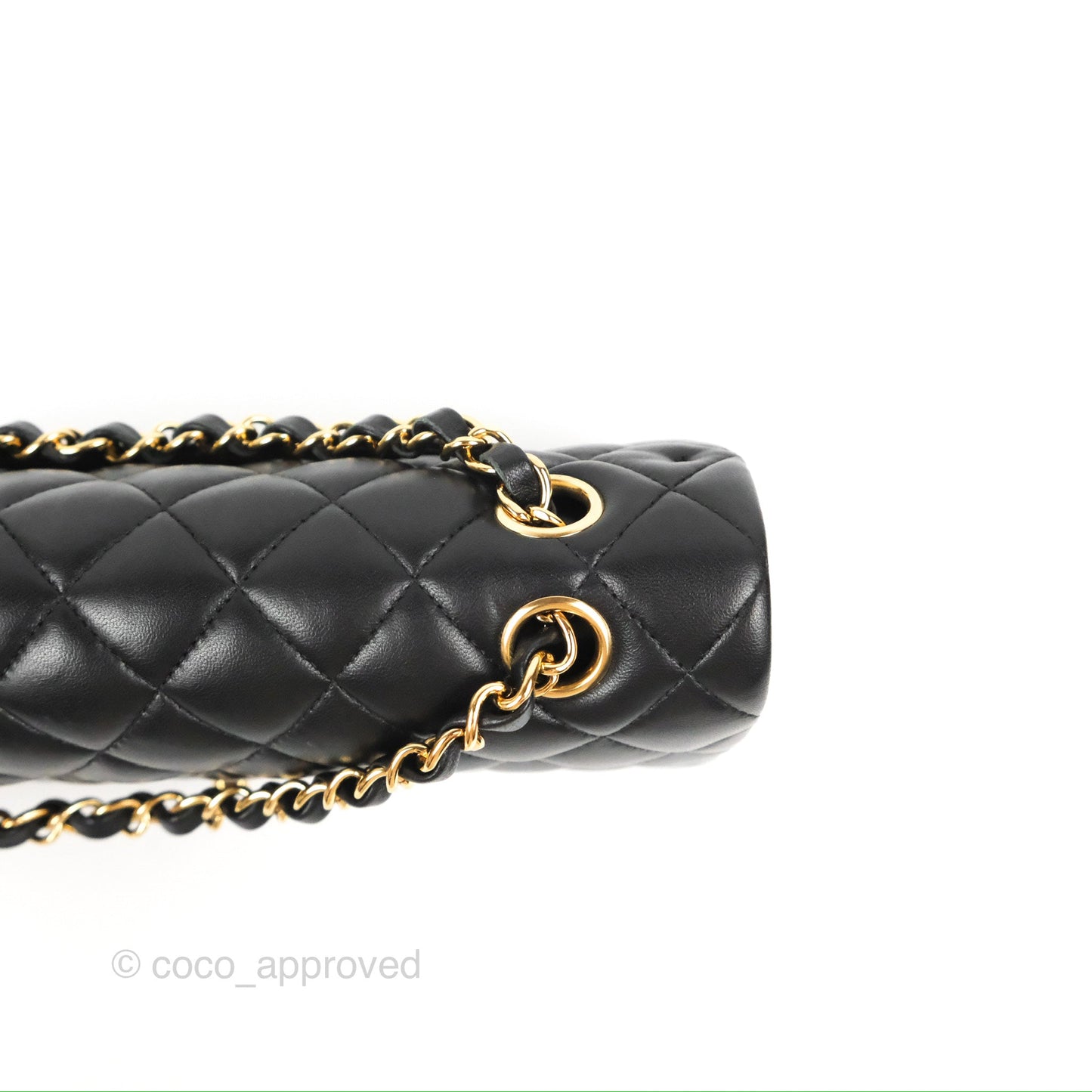 Chanel Classic M/L Medium Flap Quilted Black Lambskin Gold Hardware