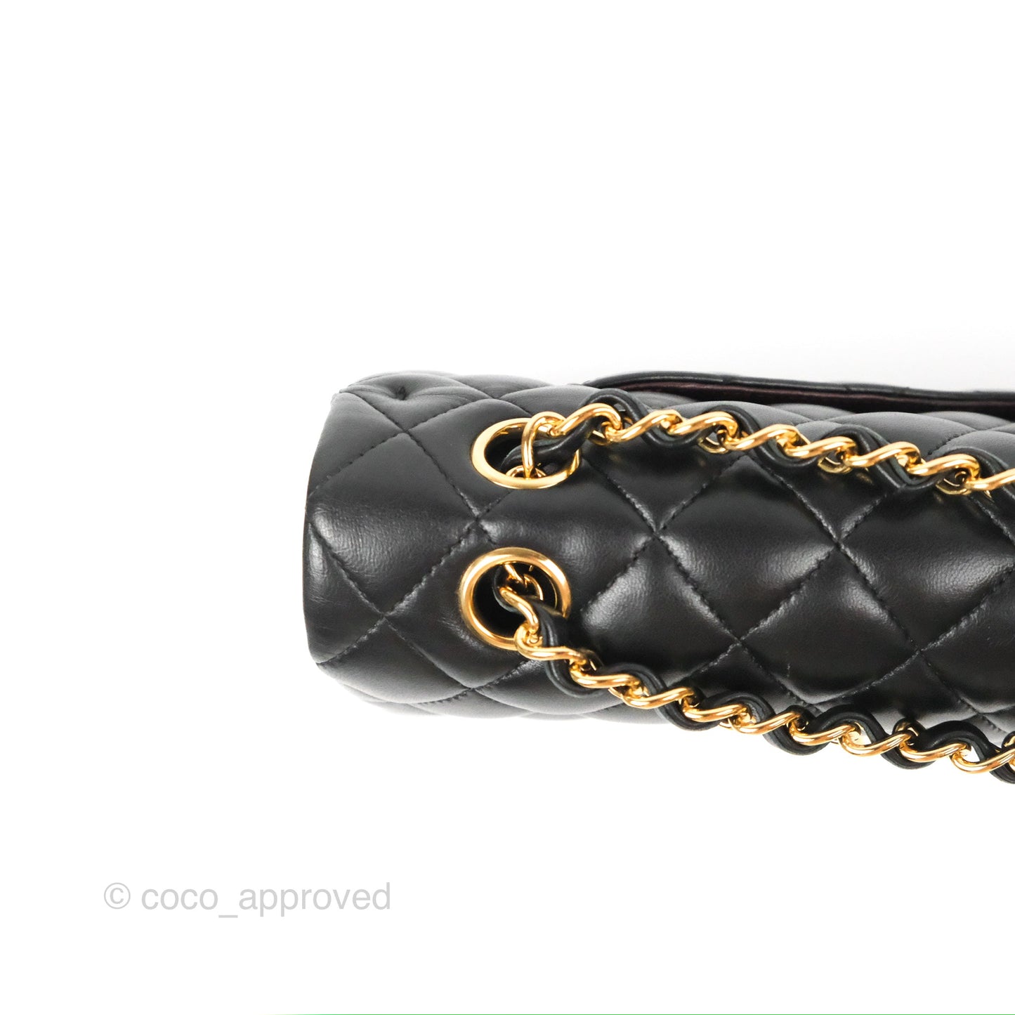 Chanel Classic M/L Medium Flap Quilted Black Lambskin Gold Hardware