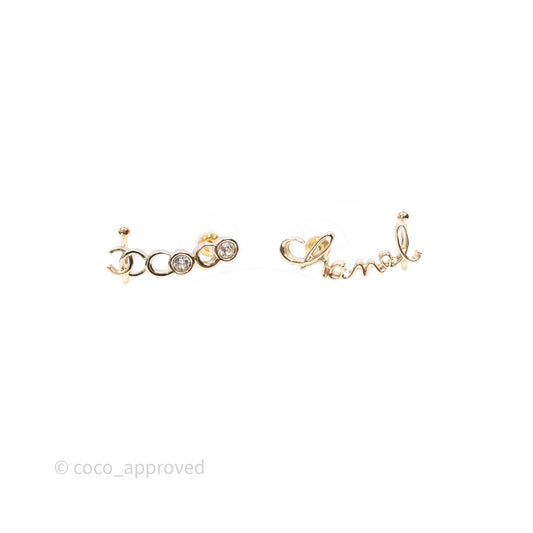 Chanel CC Coco Crystal Earrings Earrings Gold Tone 22P