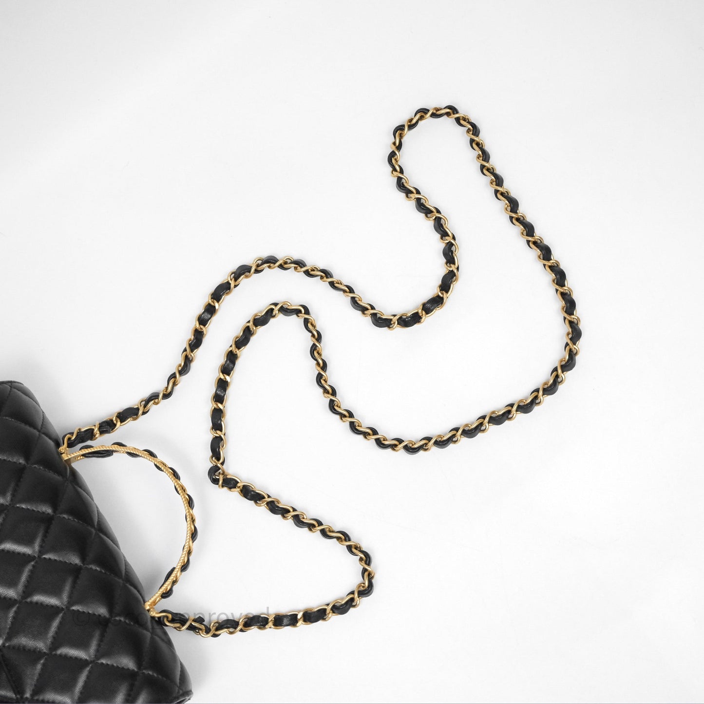 Chanel Top Handle Mini Rectangular Flap Bag Black Lambskin Aged Gold Hardware