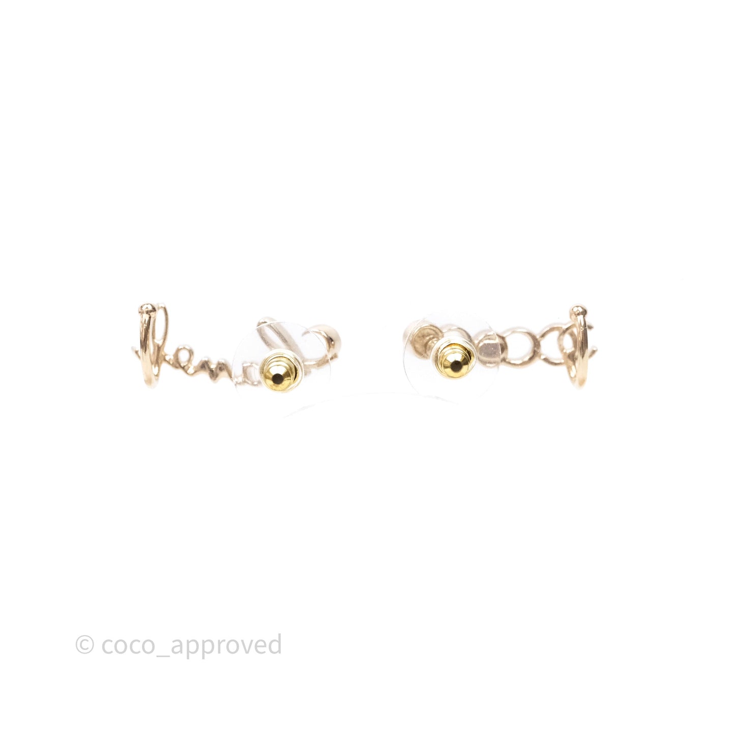 Chanel CC Coco Crystal Earrings Earrings Gold Tone 22P