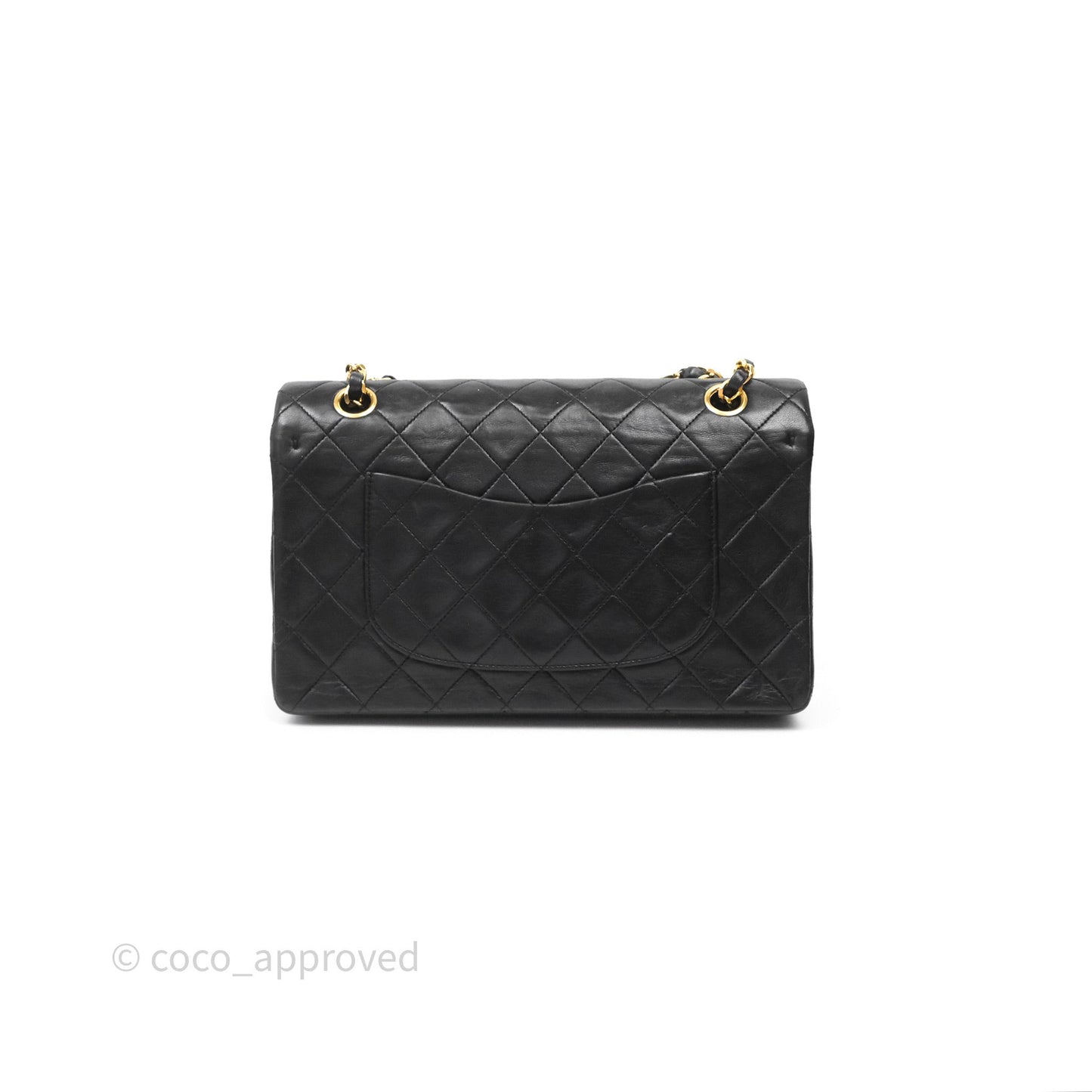 Chanel Classic Vintage Double Flap M/L Black Lambskin Gold Hardware