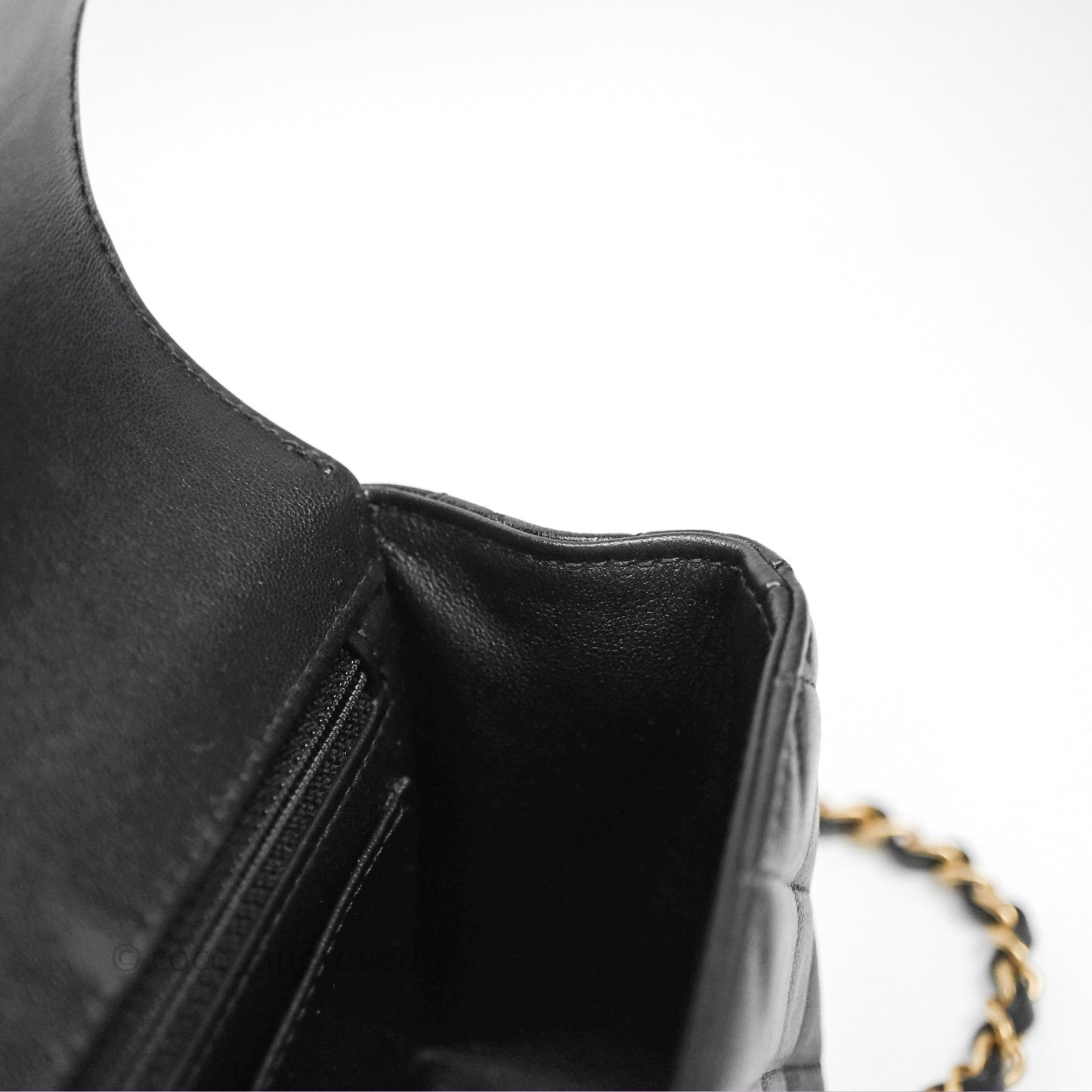 Chanel Top Handle Mini Rectangular Flap Bag Black Lambskin Aged Gold Hardware