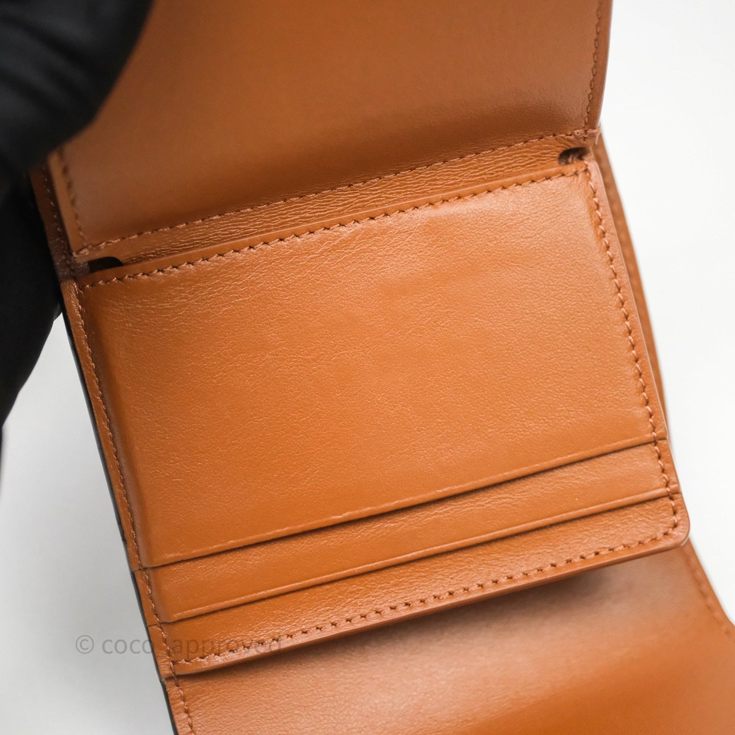 Celine Wallet In Triomphe Canvas Tan