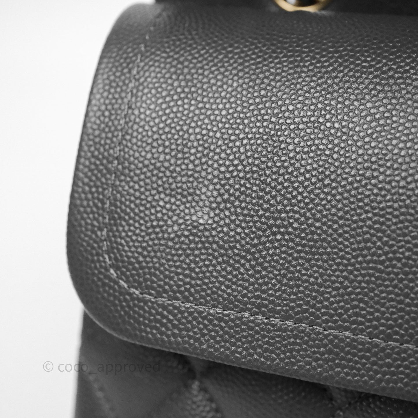 Chanel Classic M/L Medium Flap Quilted Dark Grey Caviar Gold Hardware