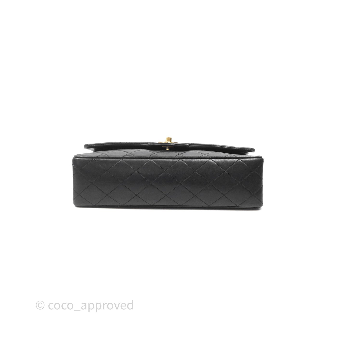Chanel Classic Vintage Double Flap M/L Black Lambskin Gold Hardware