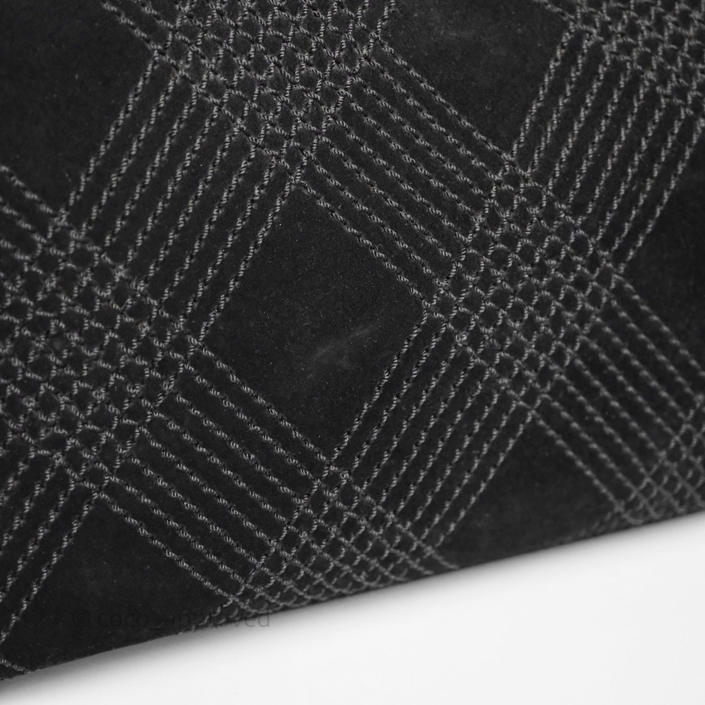 Chanel Vintage Shoulder Bag Quilted Black Suede Aged Gold Hardware