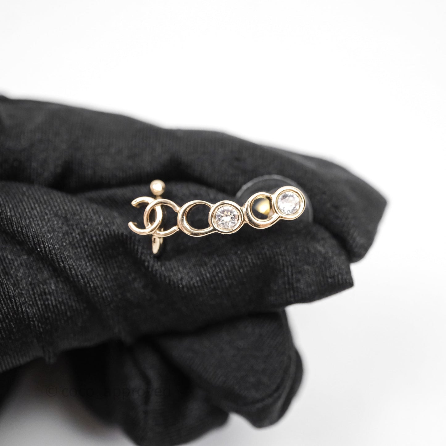 Chanel CC Coco Crystal Earrings Earrings Gold Tone 22P