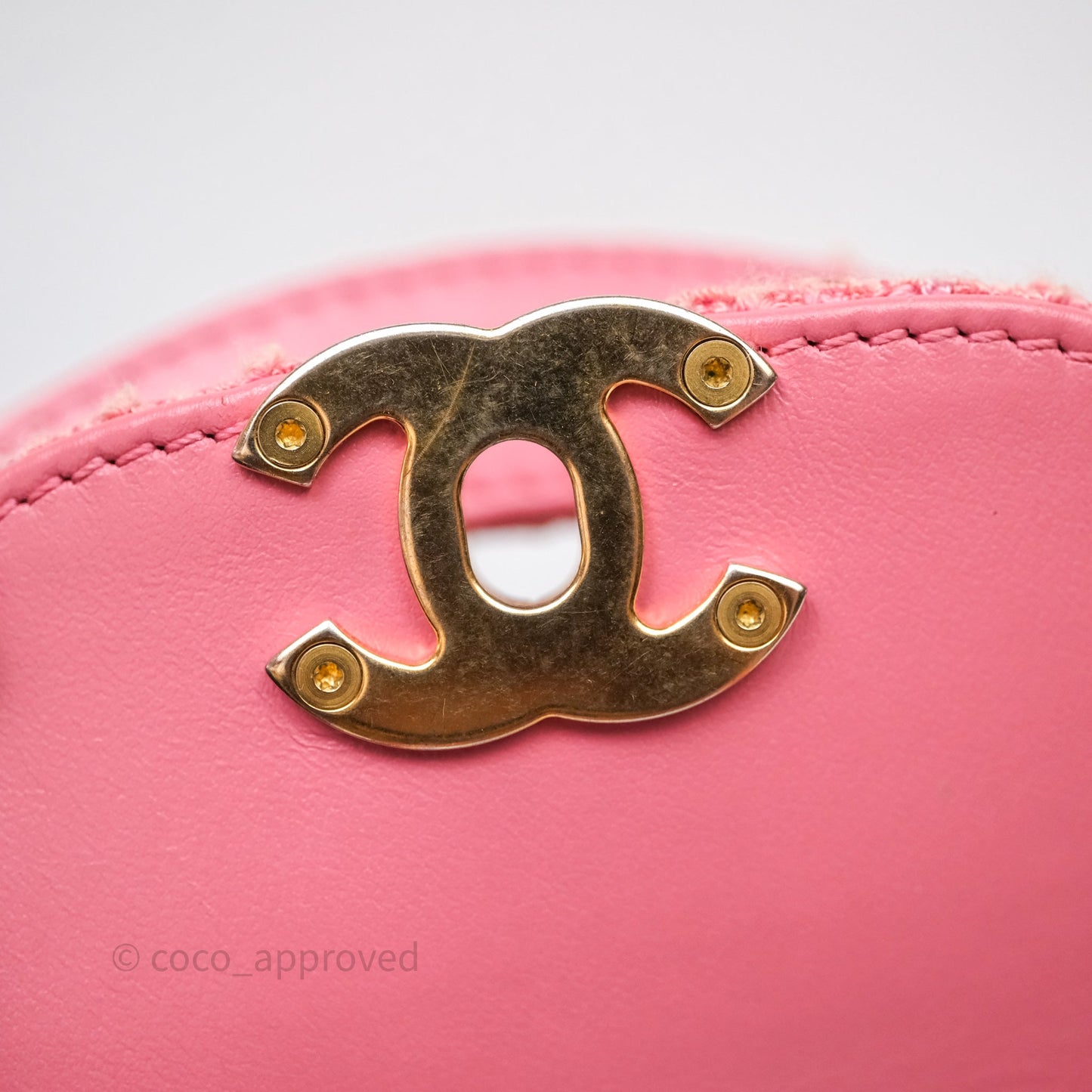 Chanel Kelly Bag Pink Tweed Aged Gold Hardware