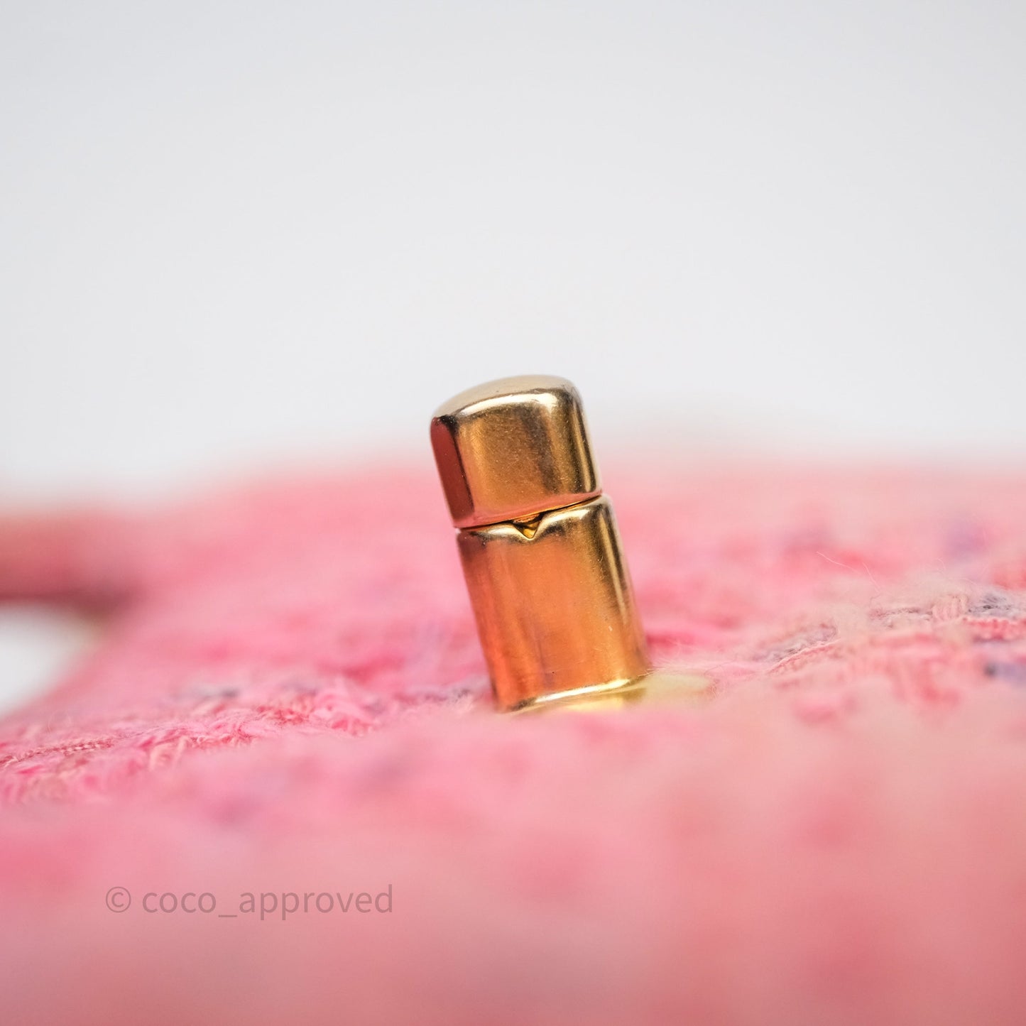 Chanel Kelly Bag Pink Tweed Aged Gold Hardware