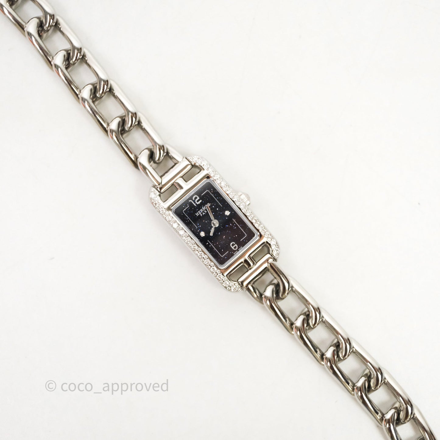 Hermès Nantucket Watch Diamonds Aventurine Dial Small Model 29 mm