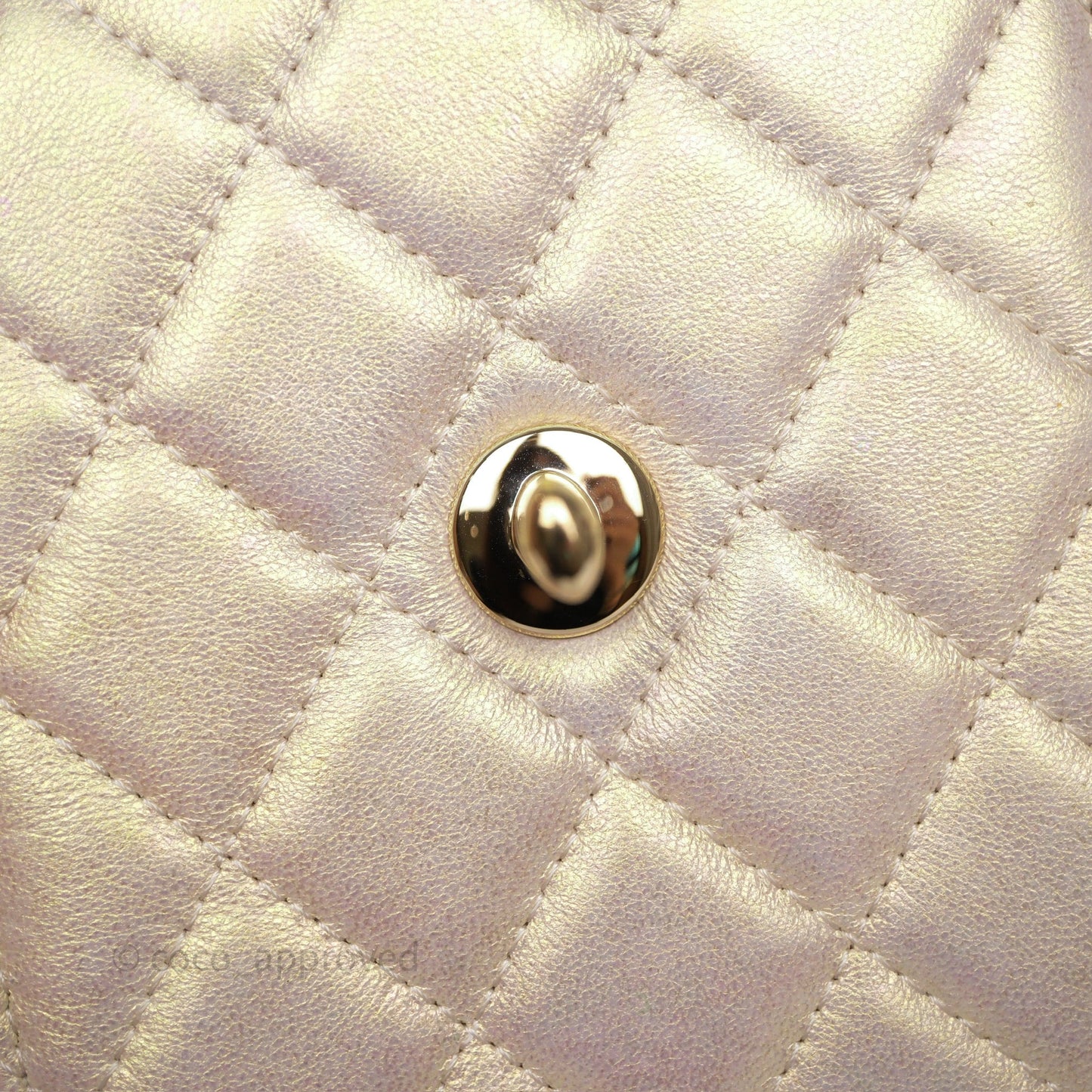 Chanel Classic Quilted Phone Holder Iridescent Pearl Lambskin