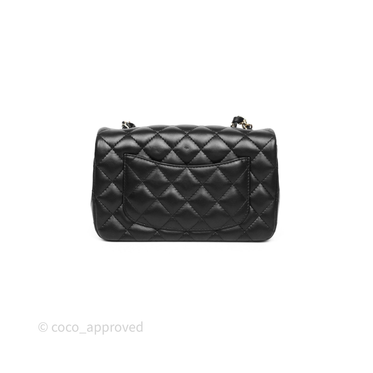 Chanel Quilted Mini Rectangular Black Lambskin Gold Hardware