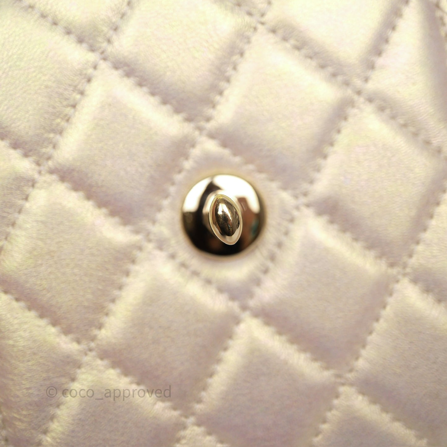 Chanel Classic Quilted Phone Holder Iridescent Pearl Lambskin