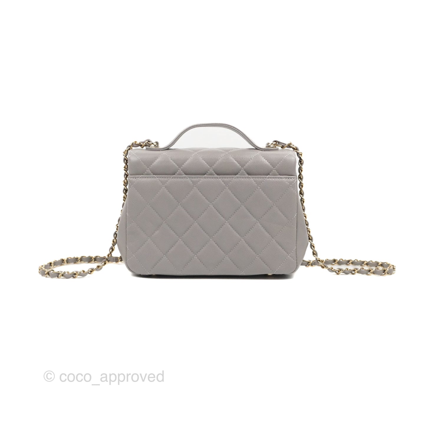 Chanel Quilted Medium Business Affinity Flap Grey Caviar Gold Hardware