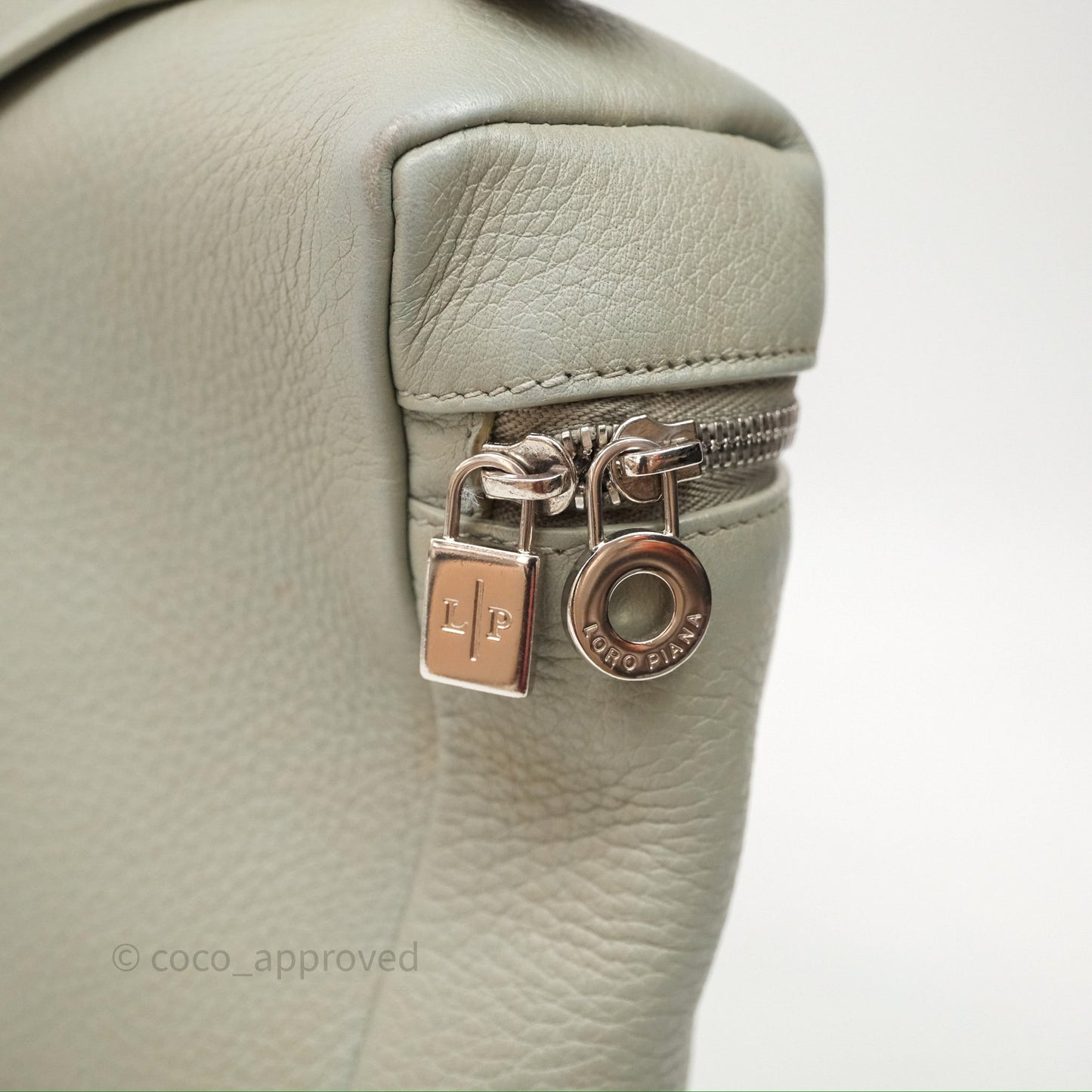 Loro Piana Extra Pocket Backpack L23.5 Eucalyptus/Antique Silver Hardware