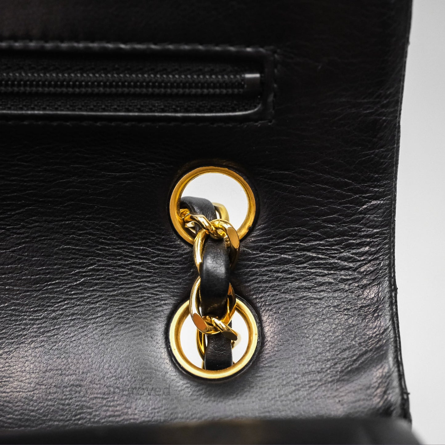 Chanel Classic Vintage Double Flap M/L Black Lambskin Gold Hardware