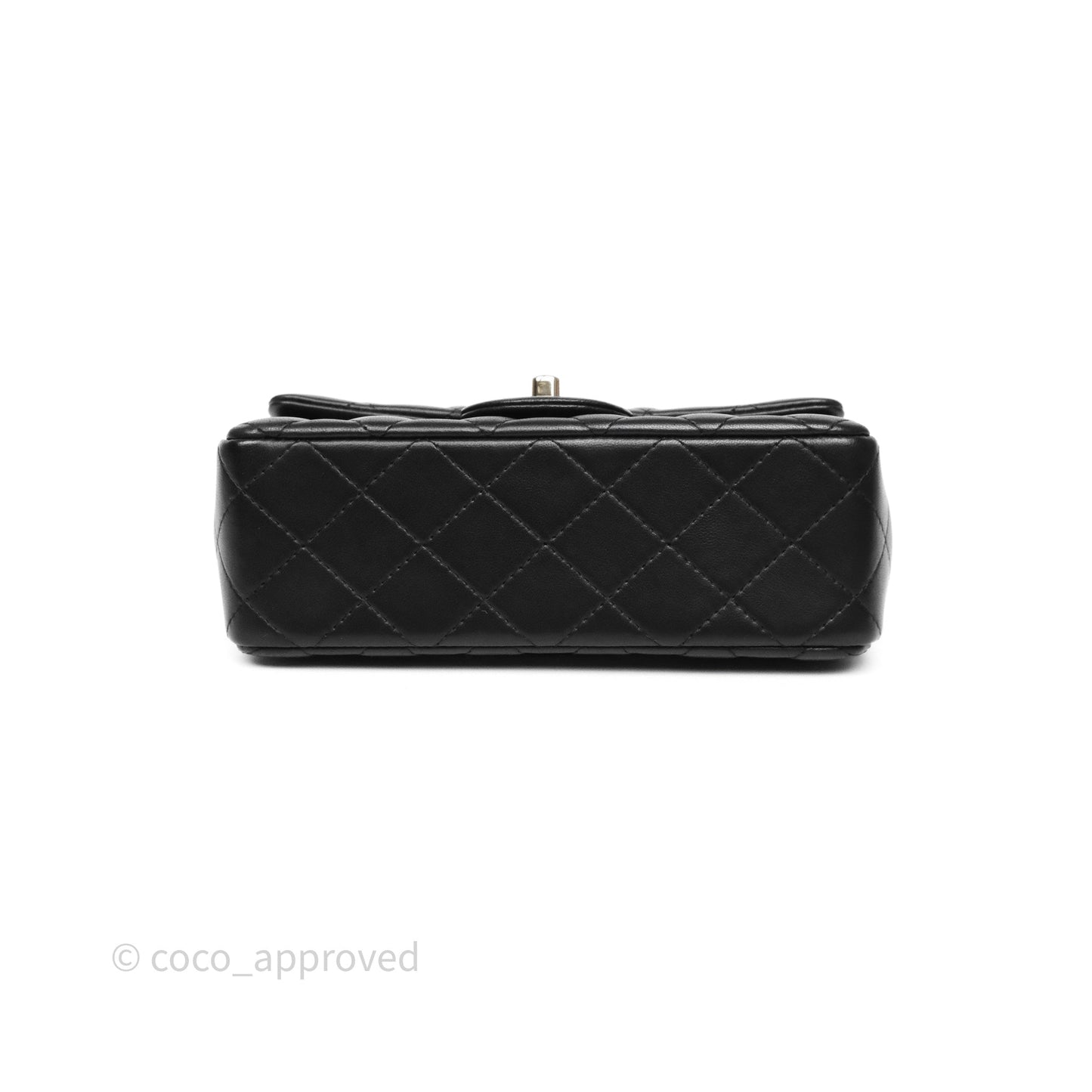 Chanel Quilted Mini Rectangular Black Lambskin Gold Hardware
