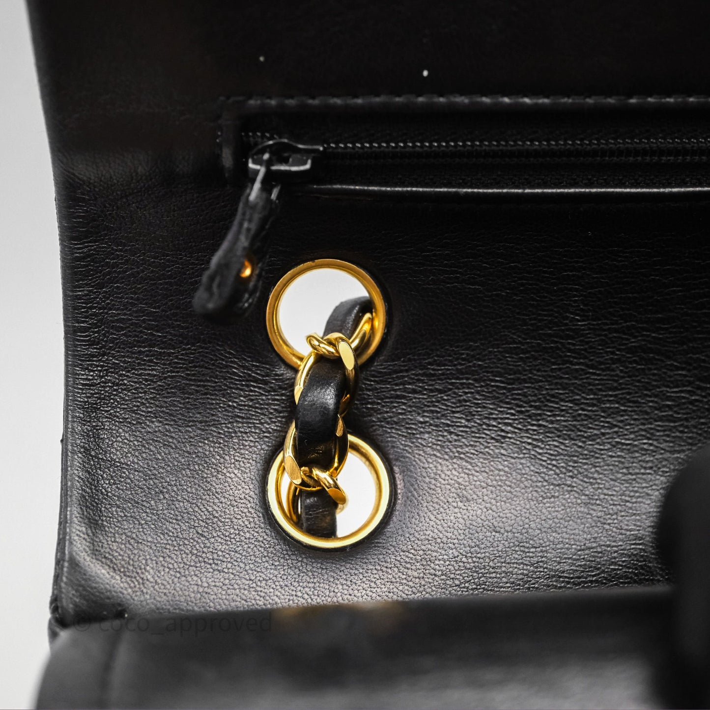 Chanel Classic Vintage Double Flap M/L Black Lambskin Gold Hardware